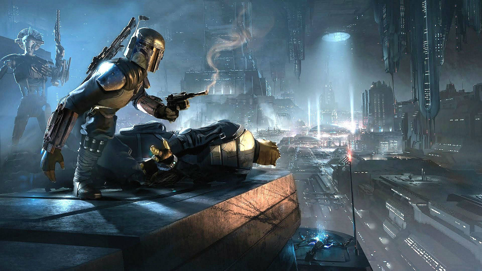 Stormtrooper sẵn sàng chiến đấu trong một Thiên hà xa, xa. Hình nền