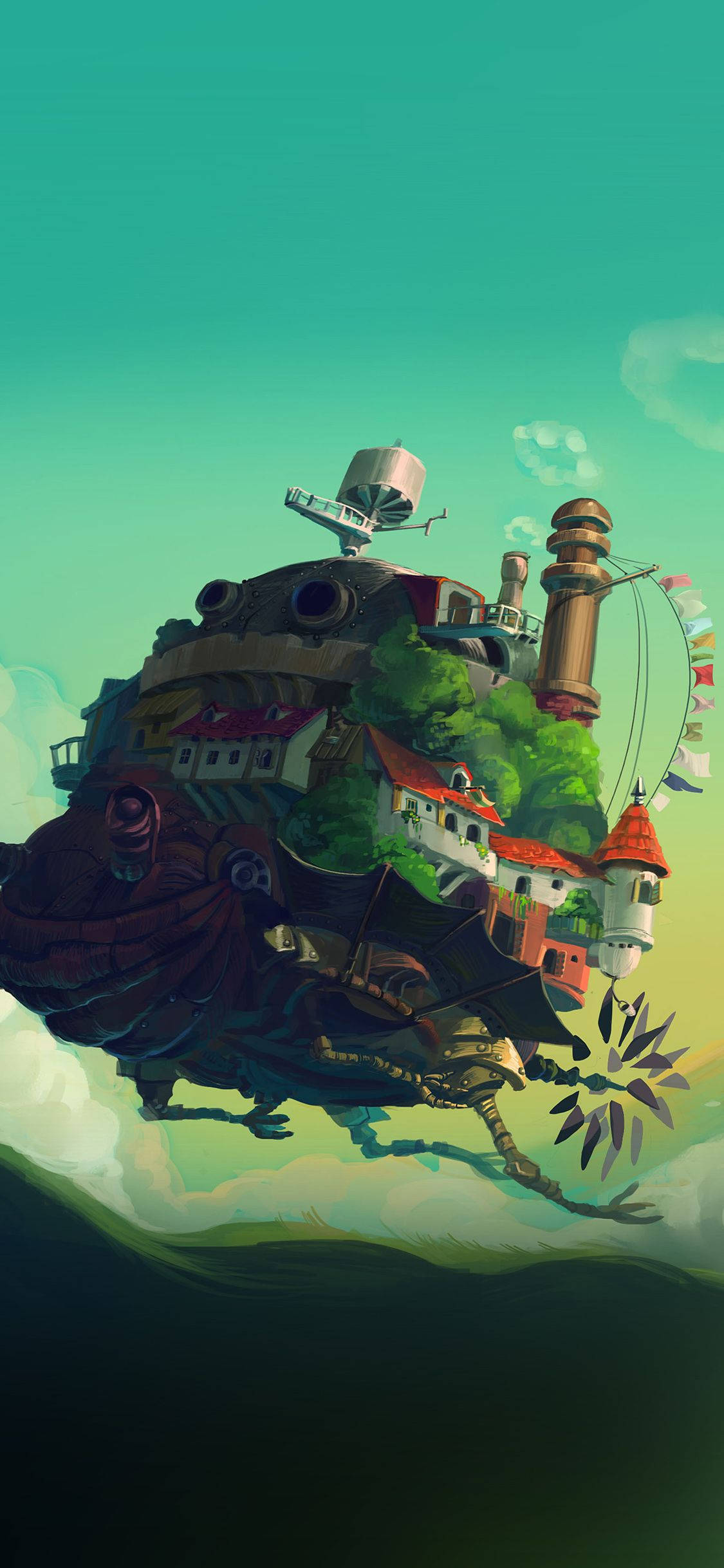 Studio Ghibli iPhone Lâu đài bay của Howl Hình nền
