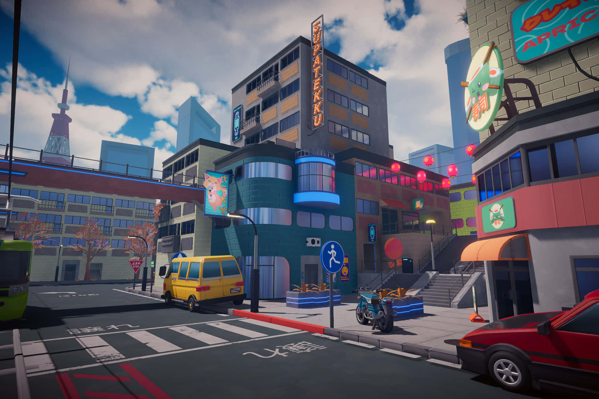 Sự nhộn nhịp của Anime City Hình nền