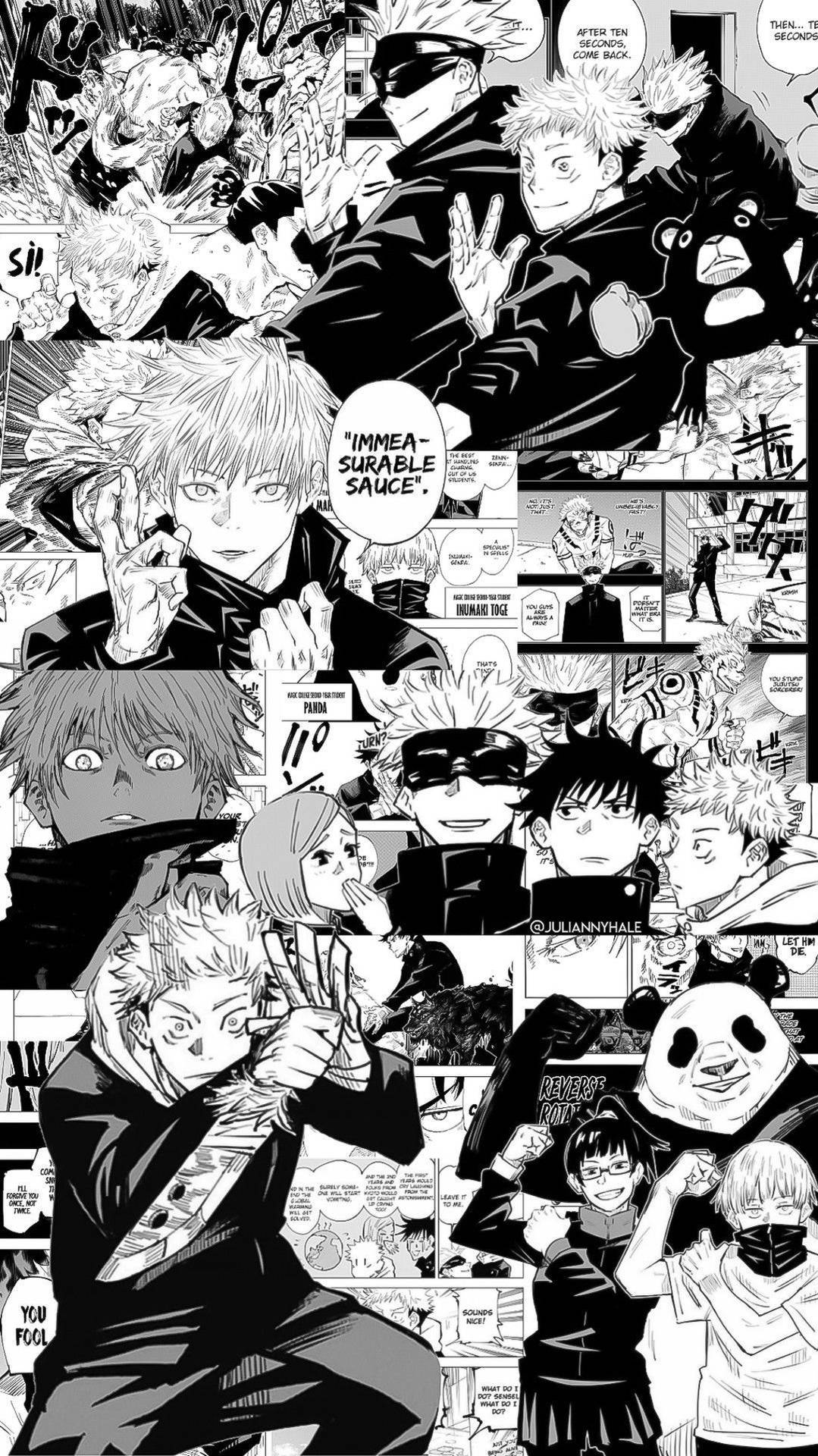 Hình nền manga Jujutsu Kaisen đen trắng — Jujutsu Kaisen Hình nền