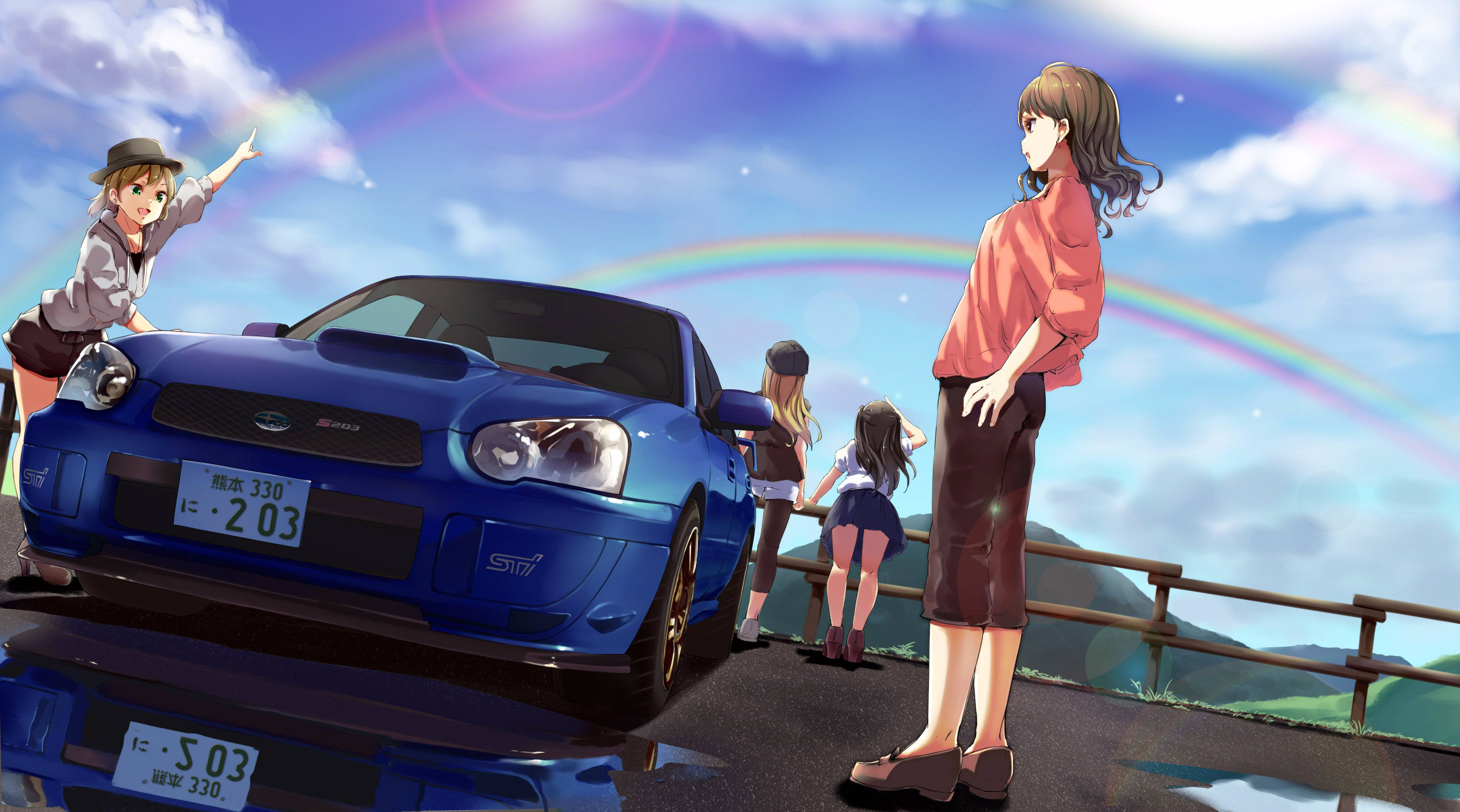 Subaru WRX phong cách anime drift hành động Hình nền