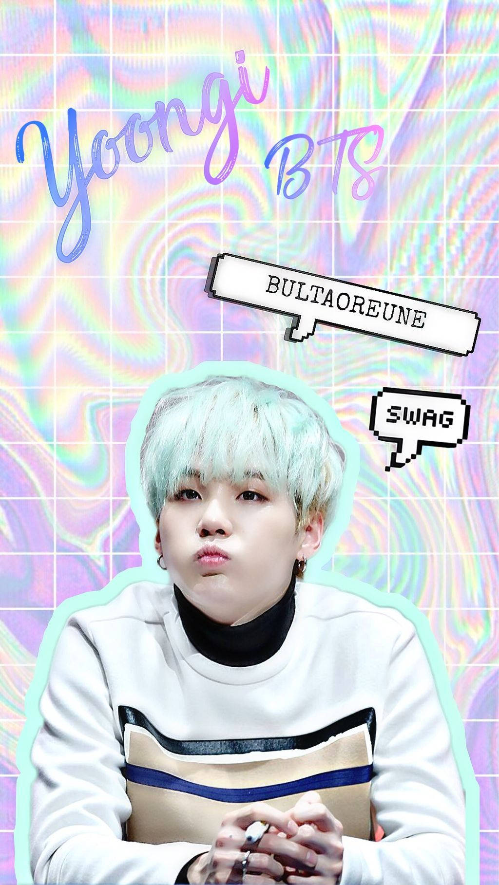 Suga BTS Dễ Thương Với Bong Bóng Lời Thoại Hình nền