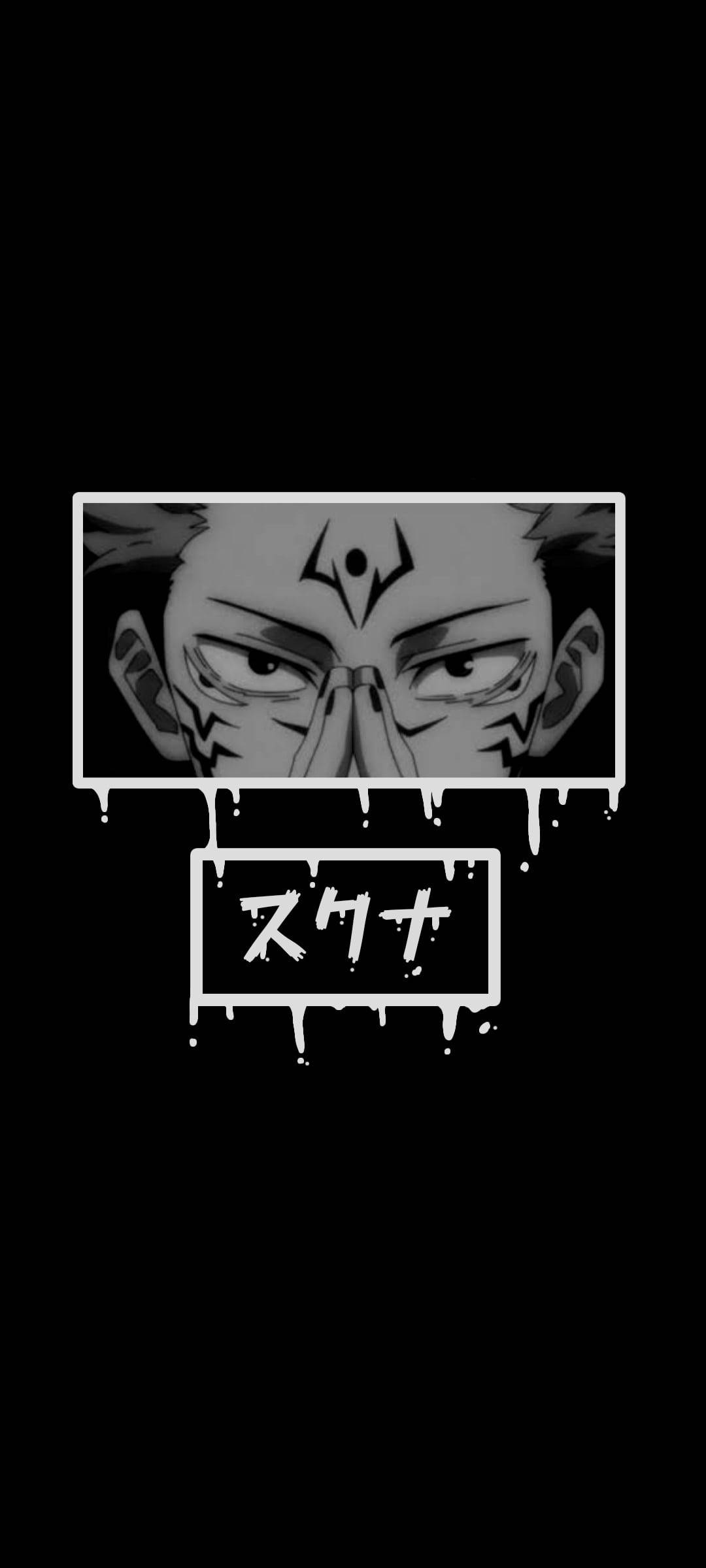 Sukuna Jujutsu Kaisen Anime iPhone trắng đen Hình nền