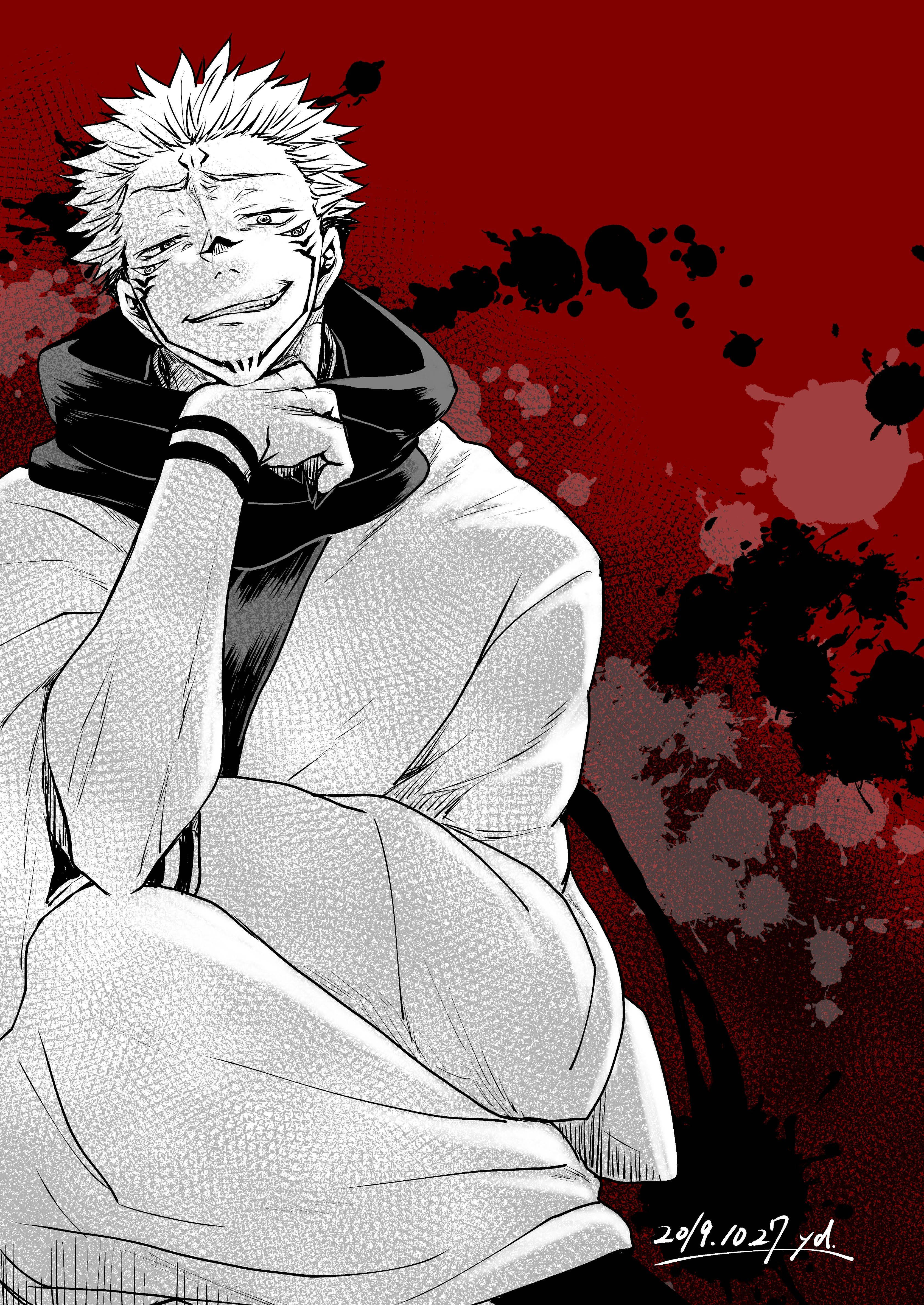 Sukuna mỉm cười từ Jujutsu Kaisen Hình nền