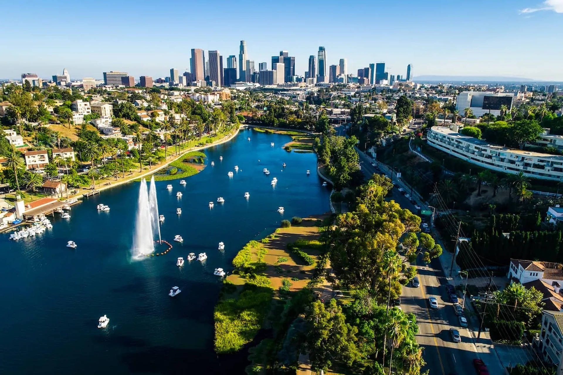 Sunset Boulevard Hồ Echo Park Hình nền