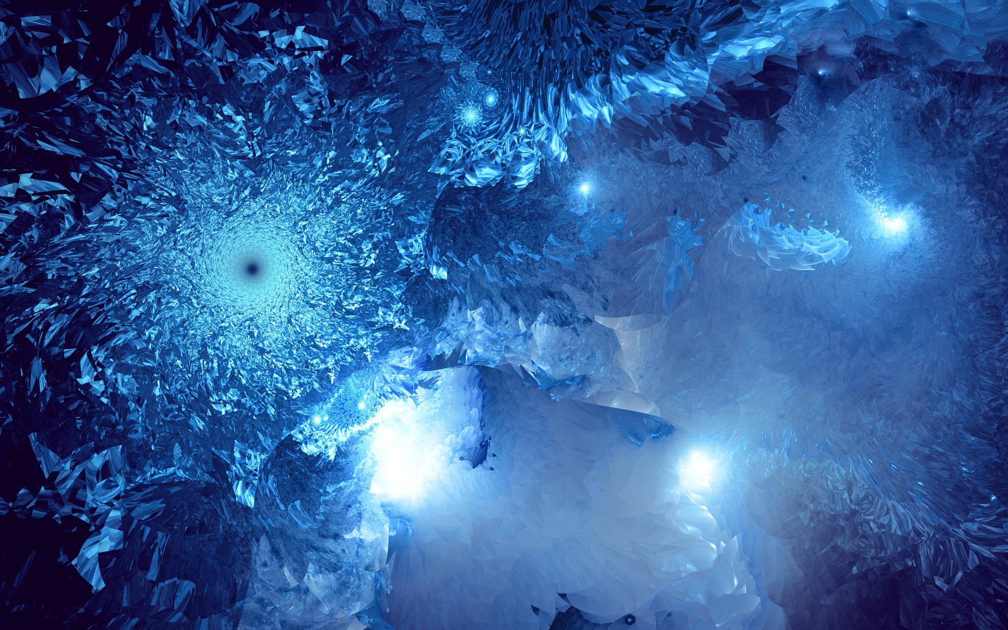 Sương chàm - Tinh thể fractal lạnh giá siêu thực Hình nền