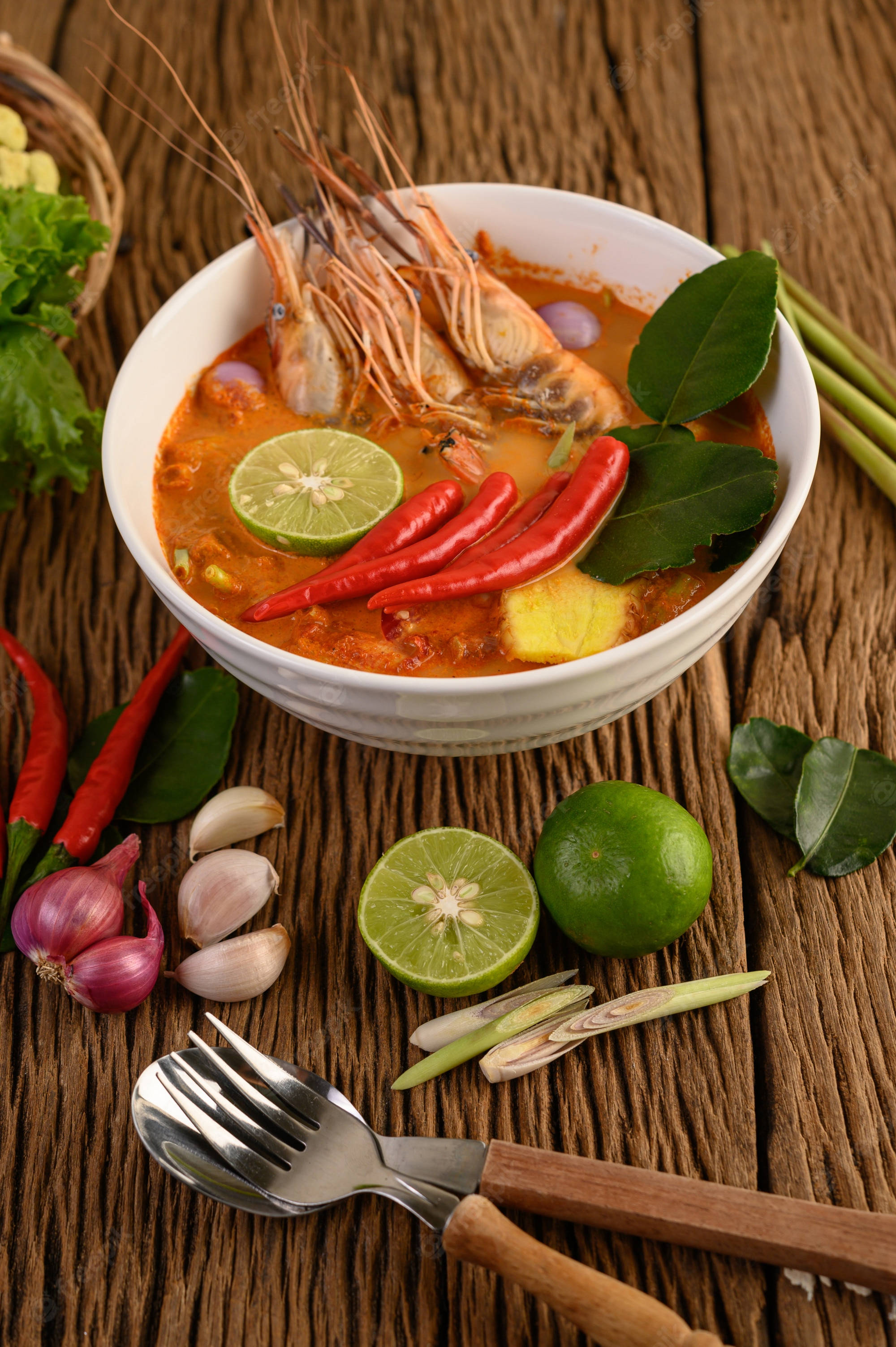 Súp Tom Yum cay với tôm Hình nền