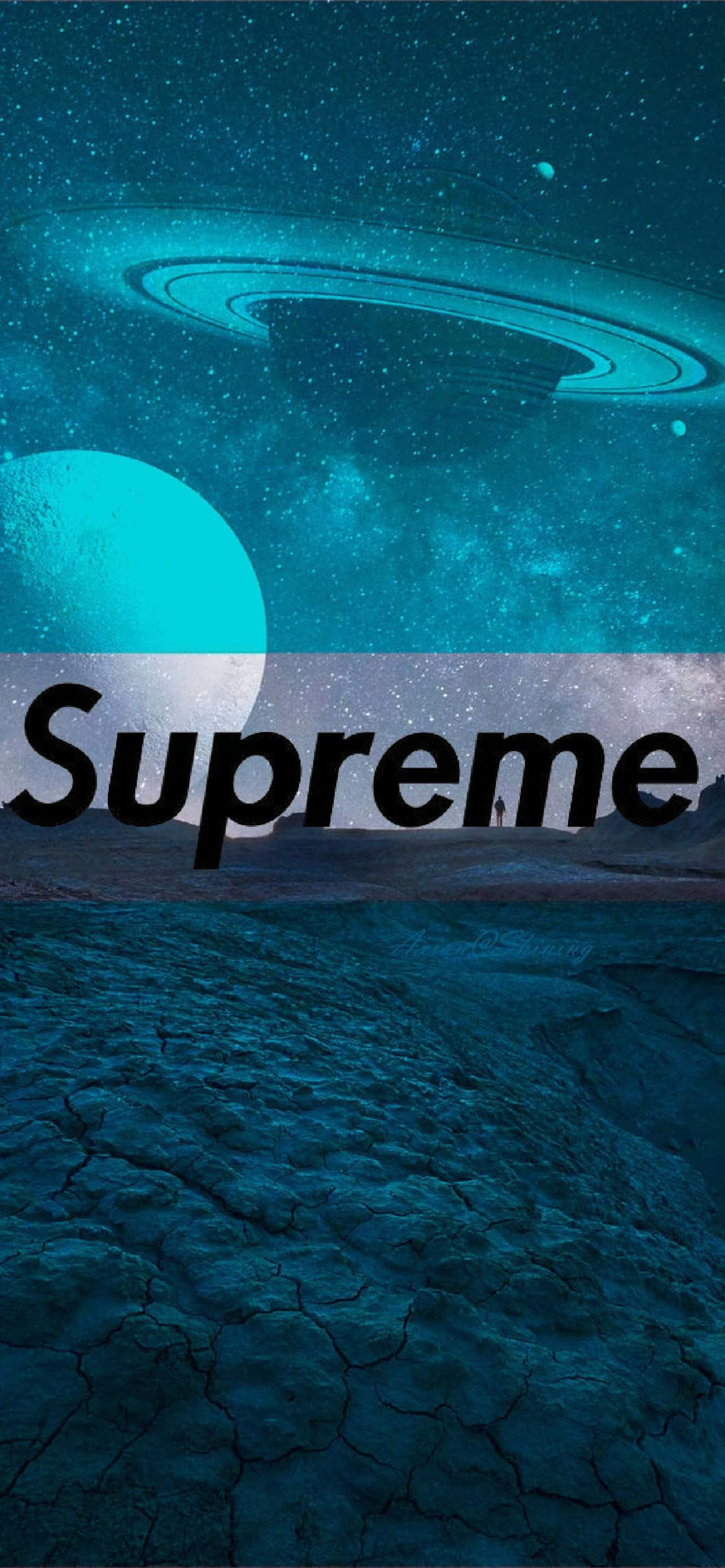 supreme - một hành tinh với bầu trời xanh Hình nền