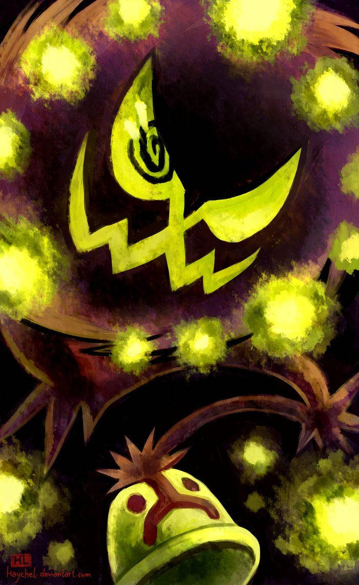 Tác phẩm Deviantart: Spiritomb xanh phát sáng từ Pokémon trong bóng tối. Hình nền