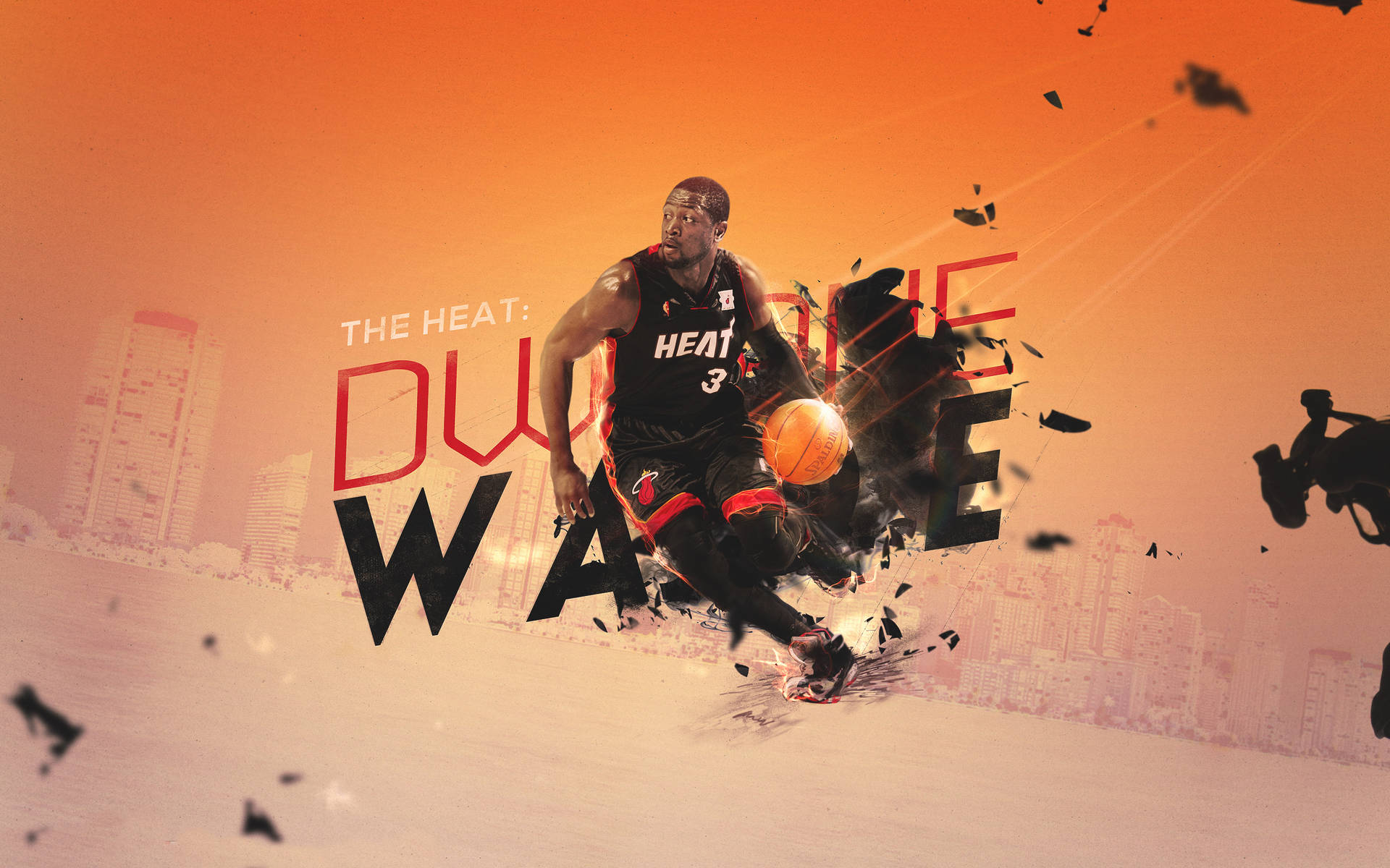 Tác phẩm nghệ thuật số Dwyane Wade của Miami Heat — Bóng rổ GIF Hình nền