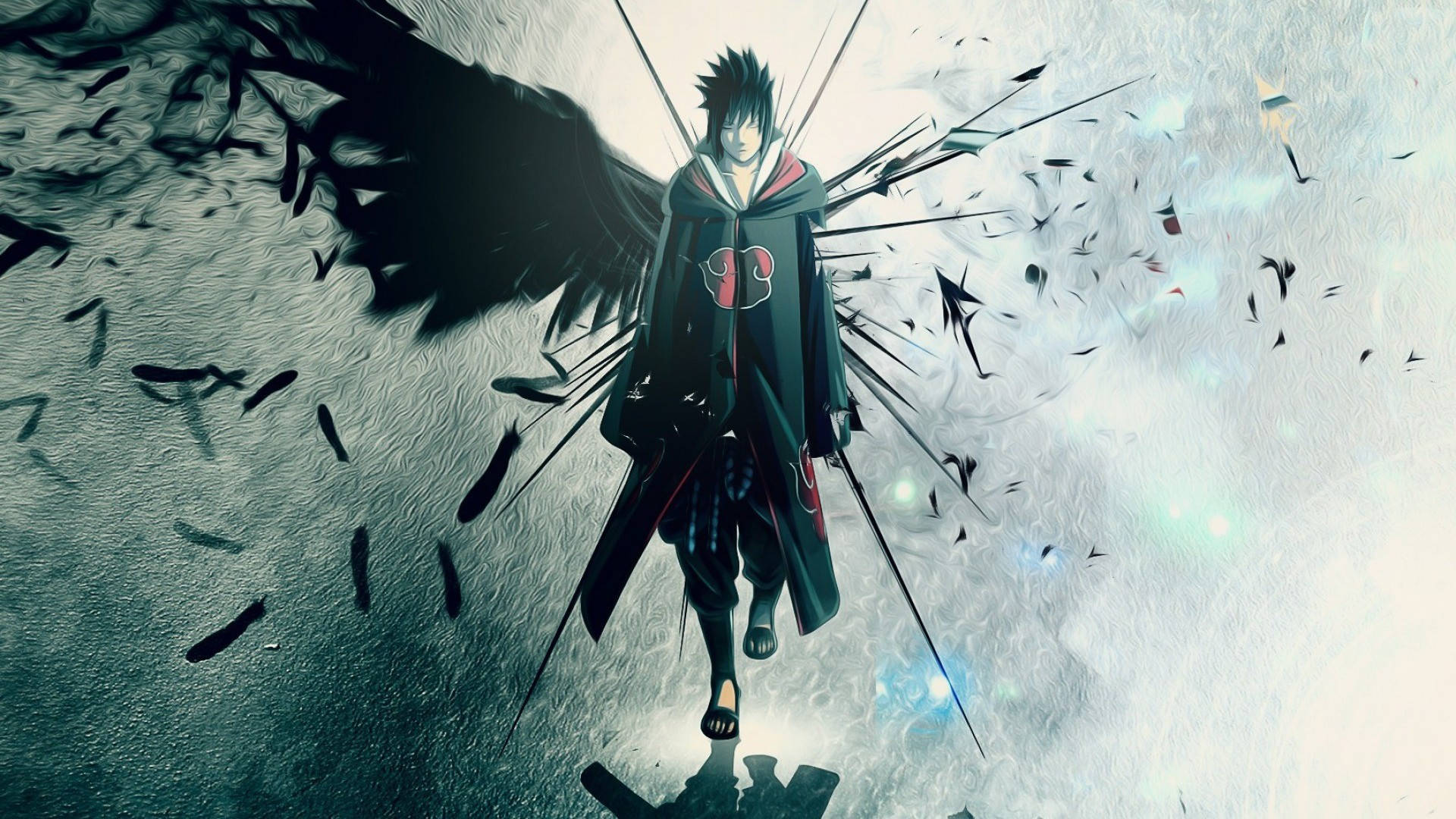Tác phẩm nghệ thuật Sasuke Uchiha với đôi cánh Ấn Nguyền Thiên Đường Hình nền