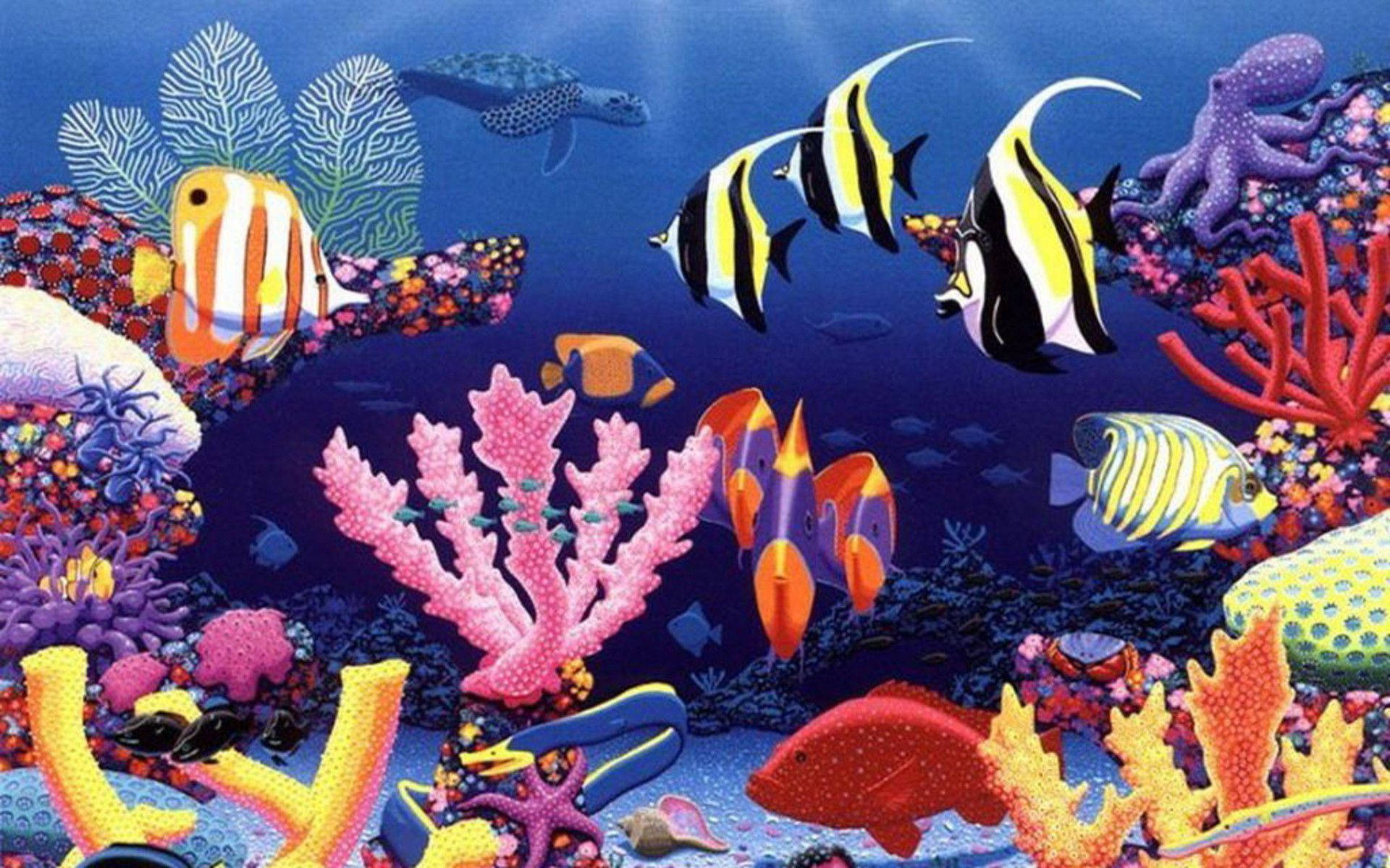 Tác phẩm nghệ thuật cá dễ thương và ngầu Hình nền
