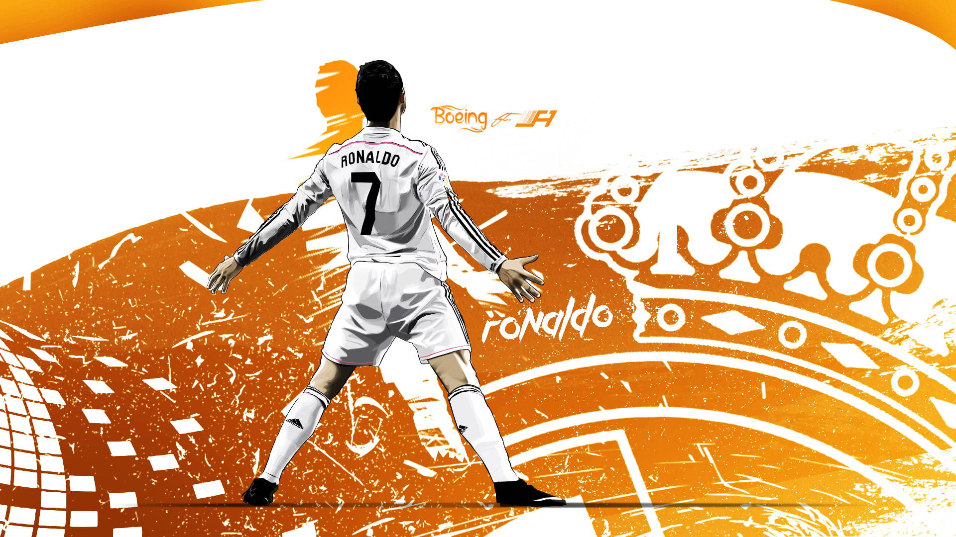 Tác phẩm nghệ thuật CR7 HD màu cam Hình nền