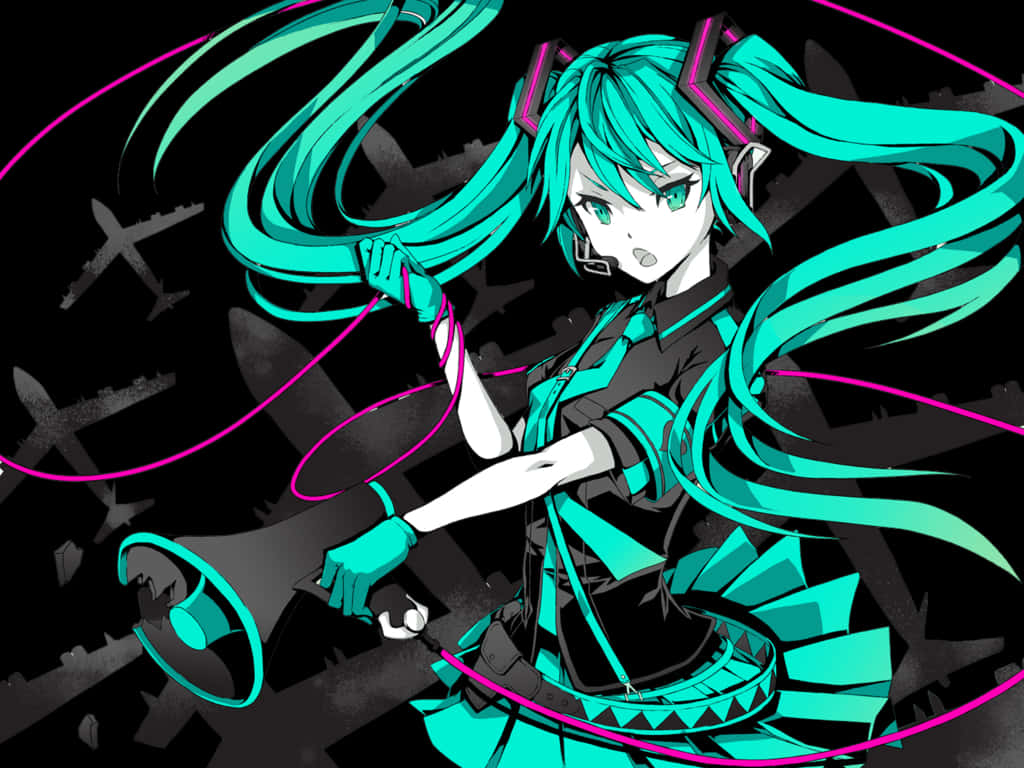 Tác phẩm nghệ thuật Hatsune Miku rực rỡ Hình nền