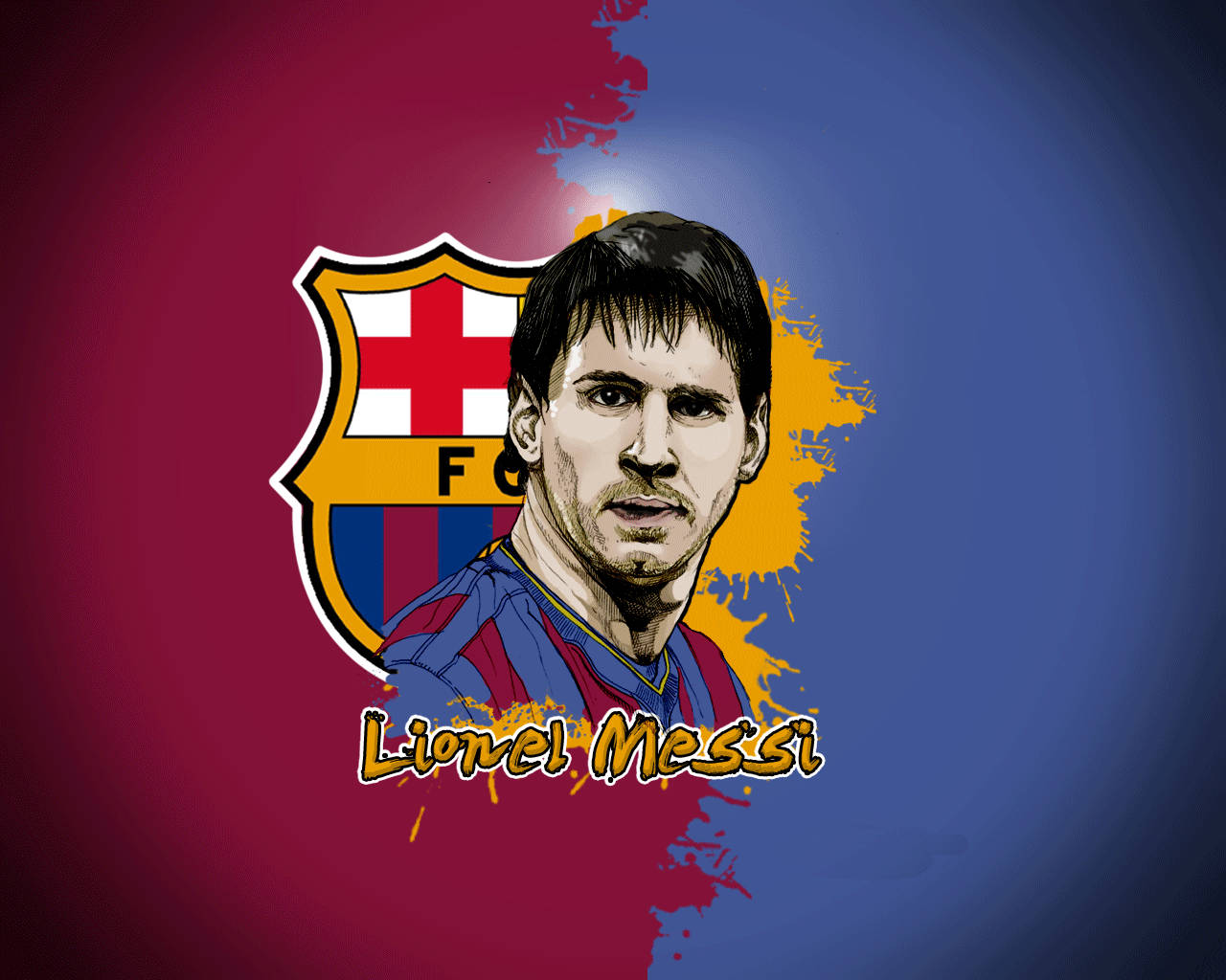 Tác phẩm nghệ thuật hiện đại khắc họa Lionel Messi của FC Barcelona Hình nền