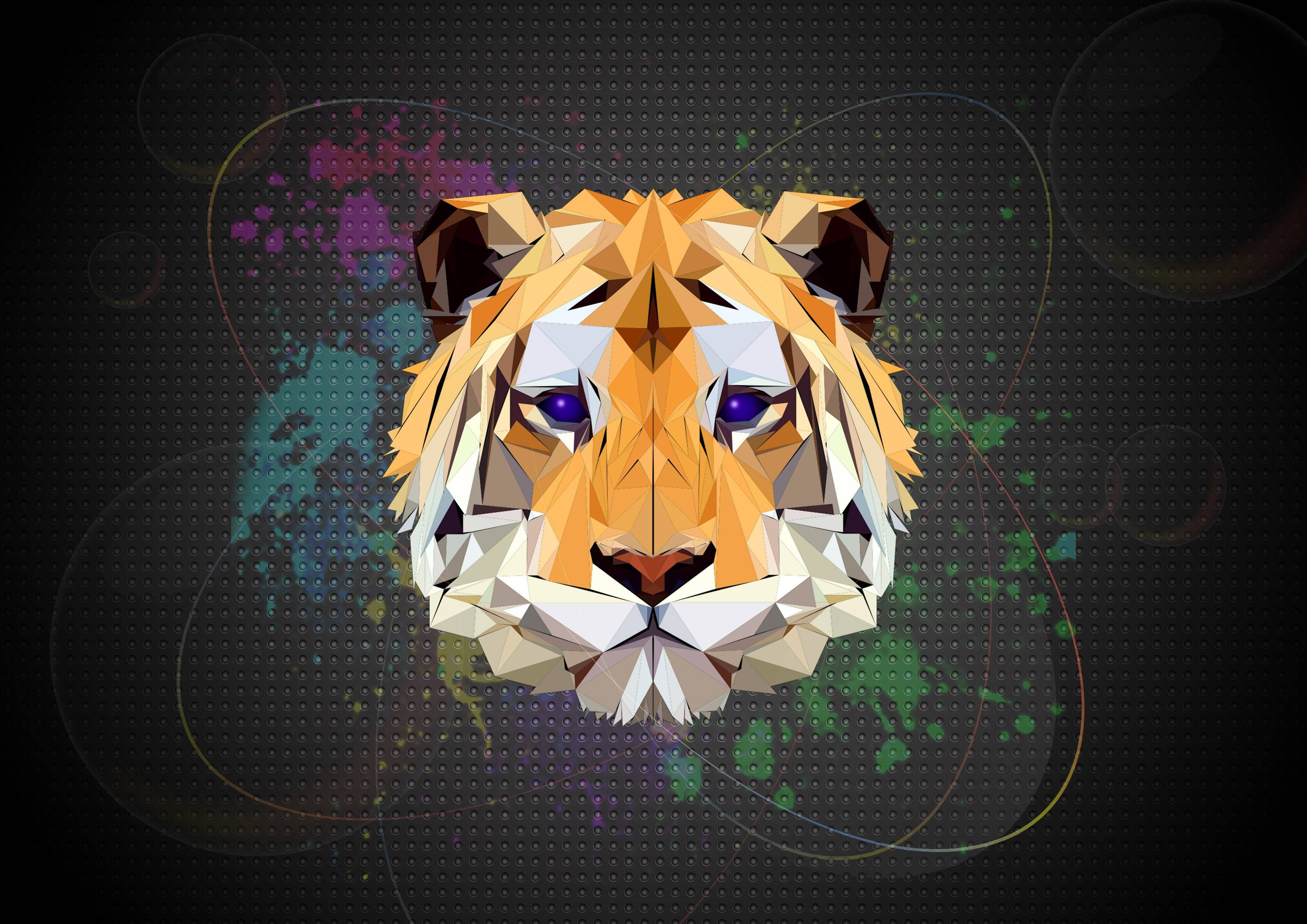Tác phẩm nghệ thuật hổ Low Poly Hình nền