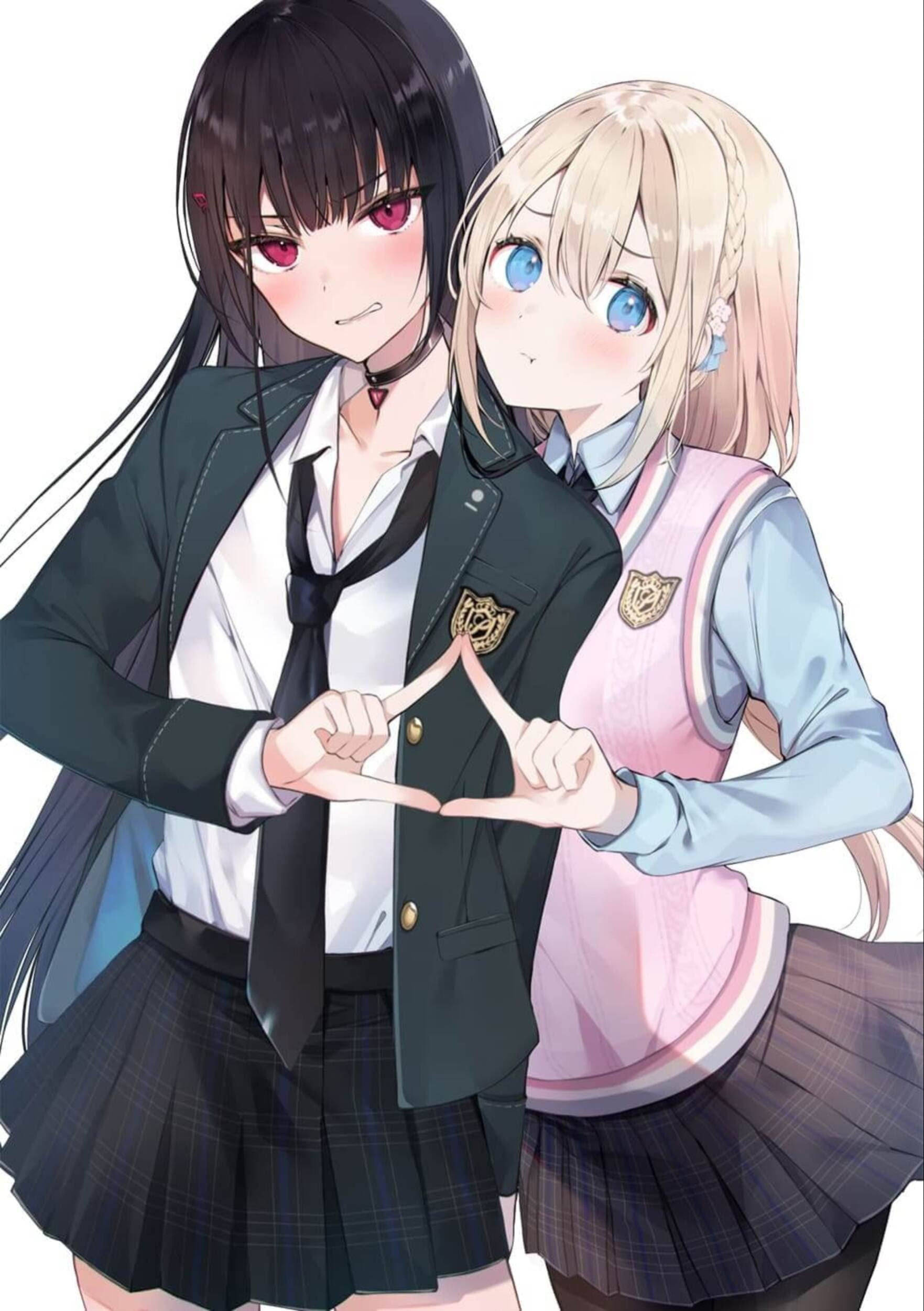 Tam Giác Hài Kịch Anime Đồng Tính Nữ Hình nền