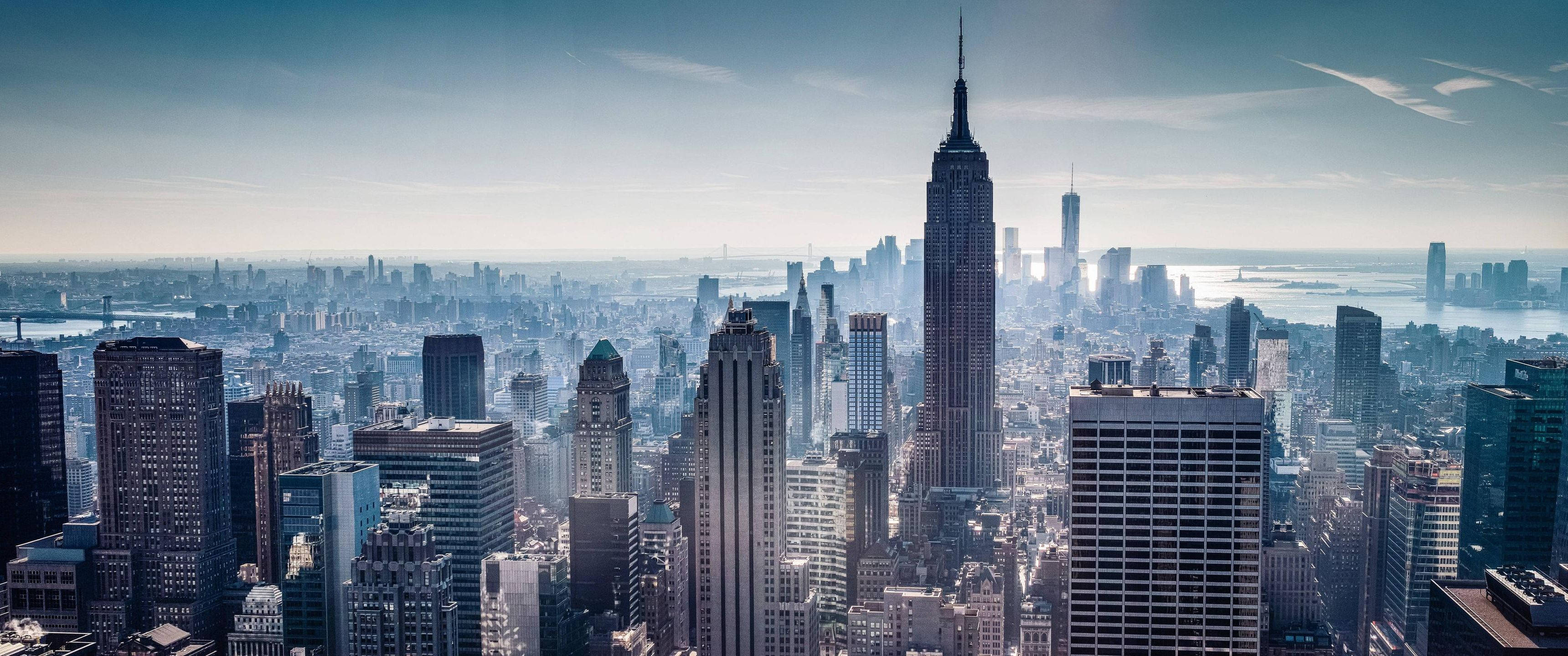 Tận hưởng cảnh quan thành phố New York ở độ phân giải 3440x1440 Hình nền
