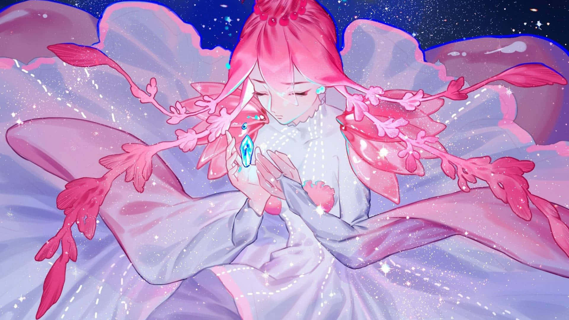 Tận hưởng khung cảnh đầy màu sắc của phong cách Anime Aesthetic màu hồng Hình nền