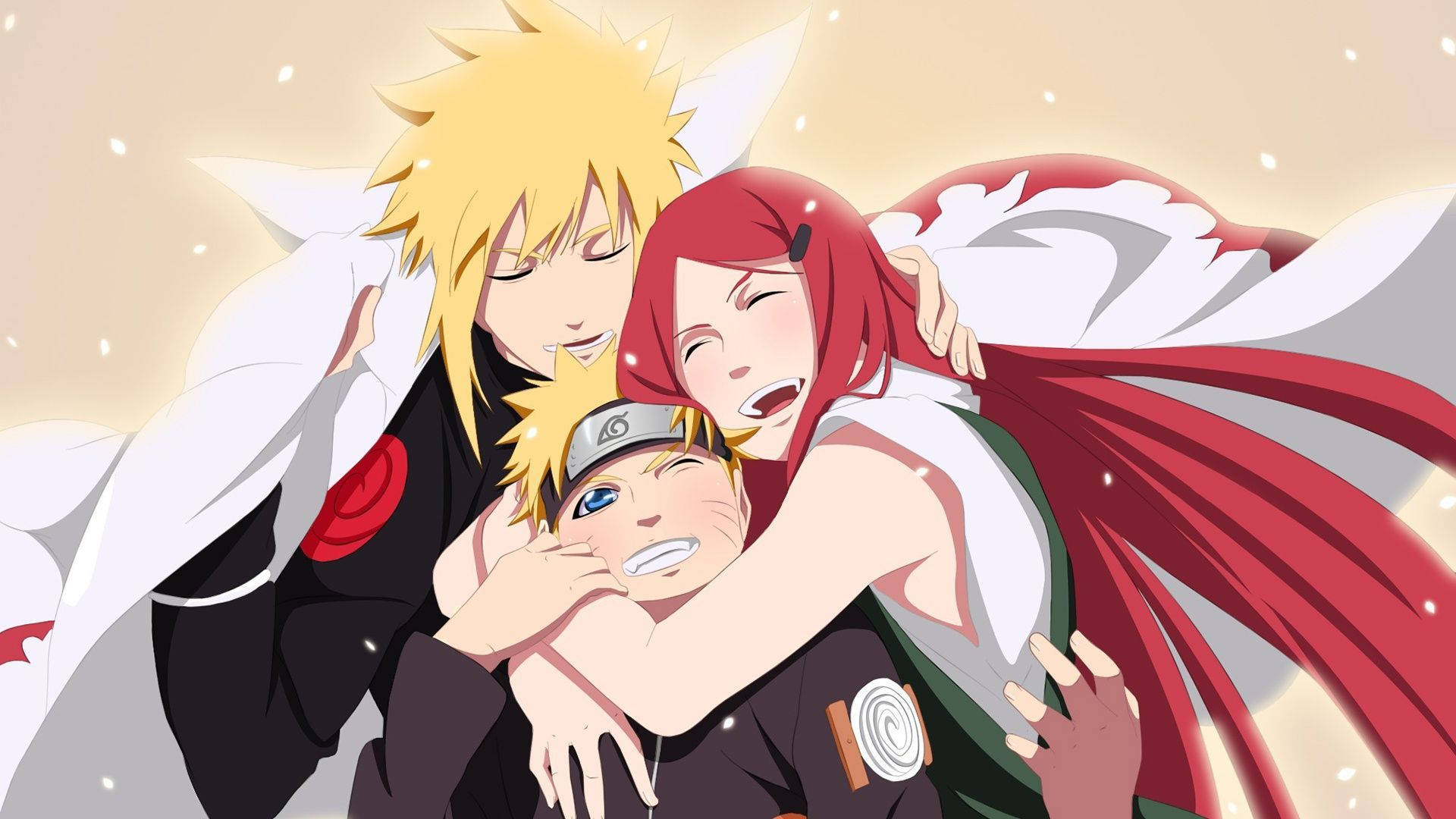Hình nền nghệ thuật gia đình dễ thương của Naruto.