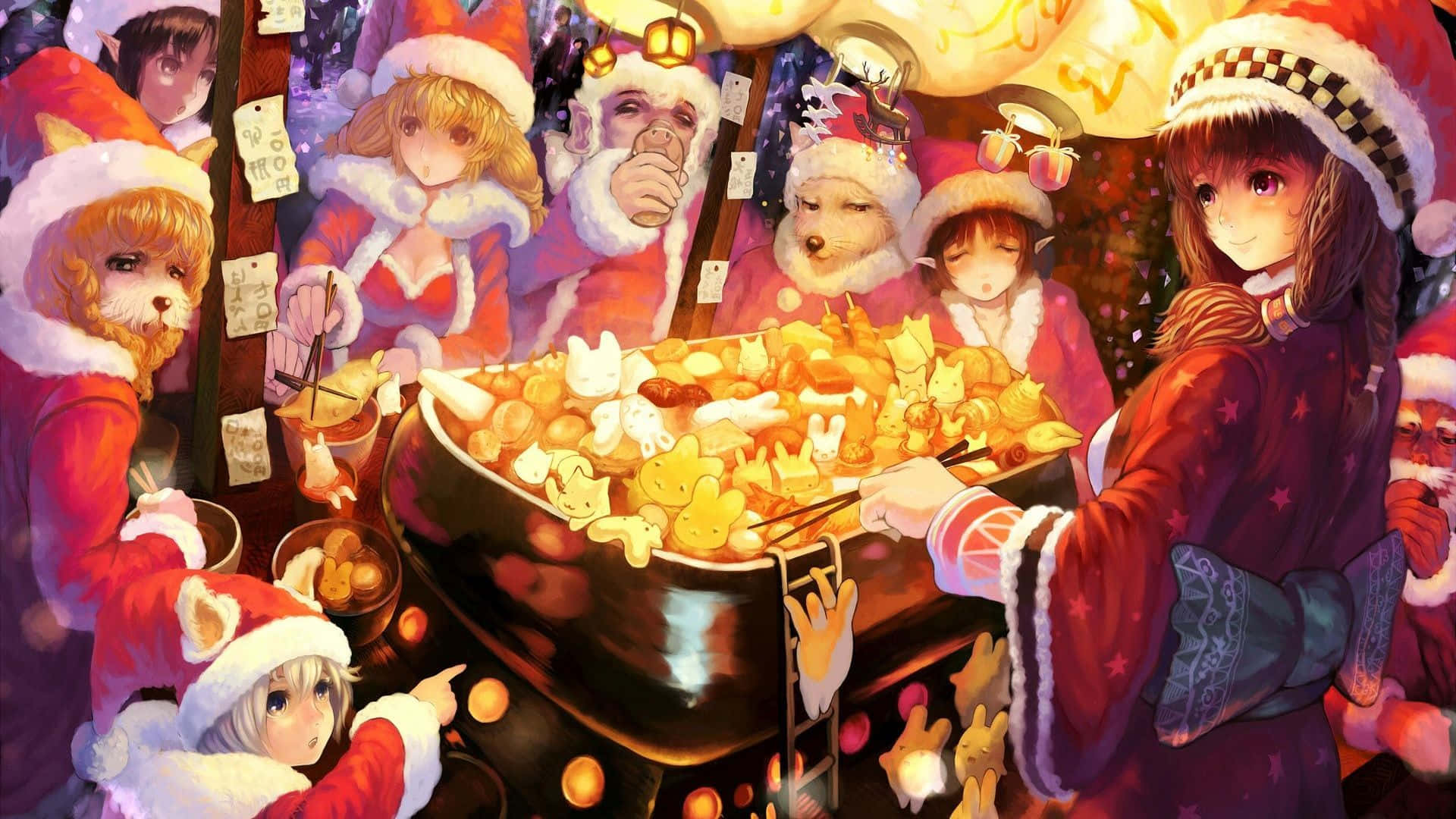 Tận hưởng mùa lễ hội với Giáng sinh Anime huyền diệu! Hình nền