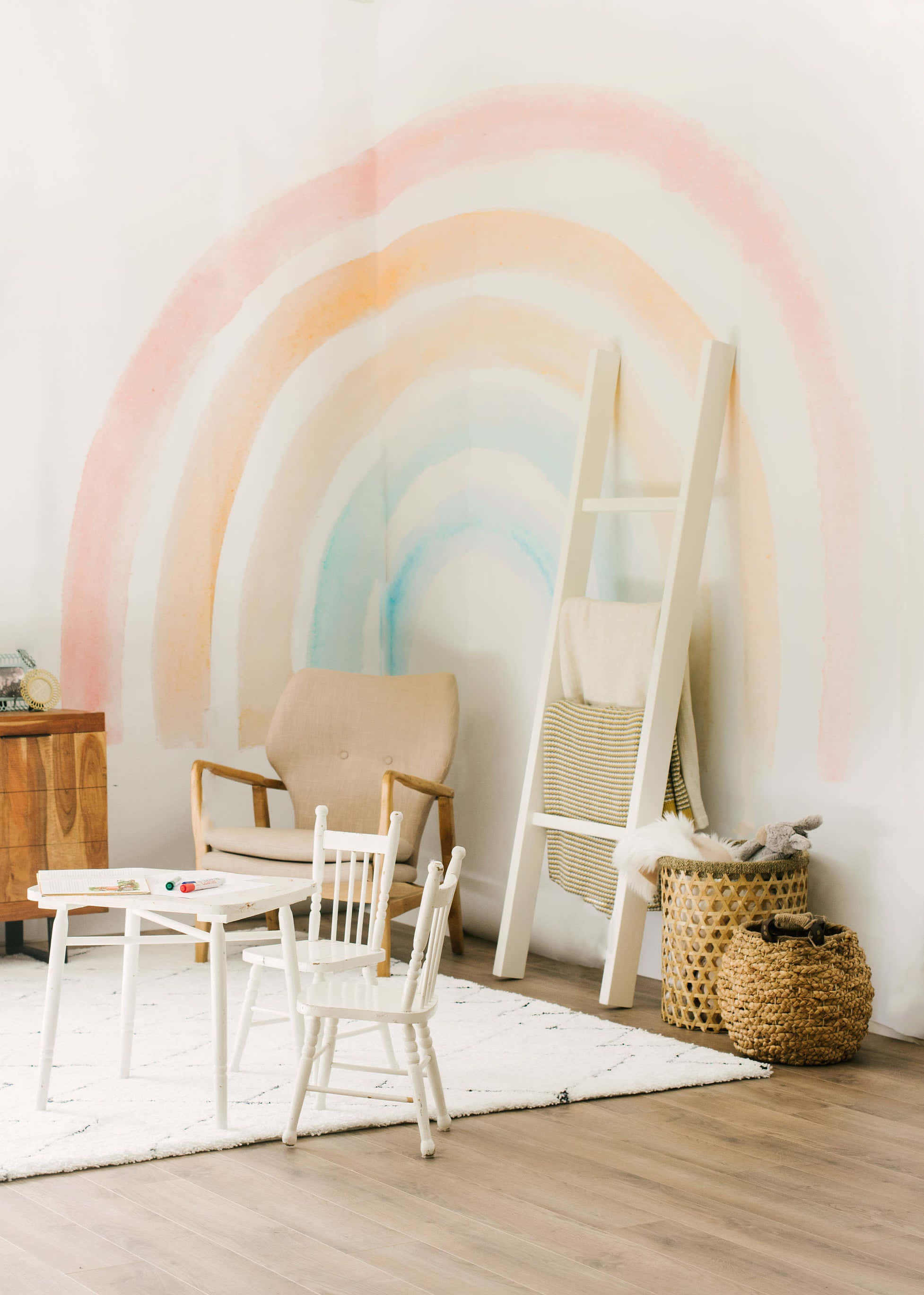 Tận hưởng sự rực rỡ của nền cầu vồng pastel này Hình nền