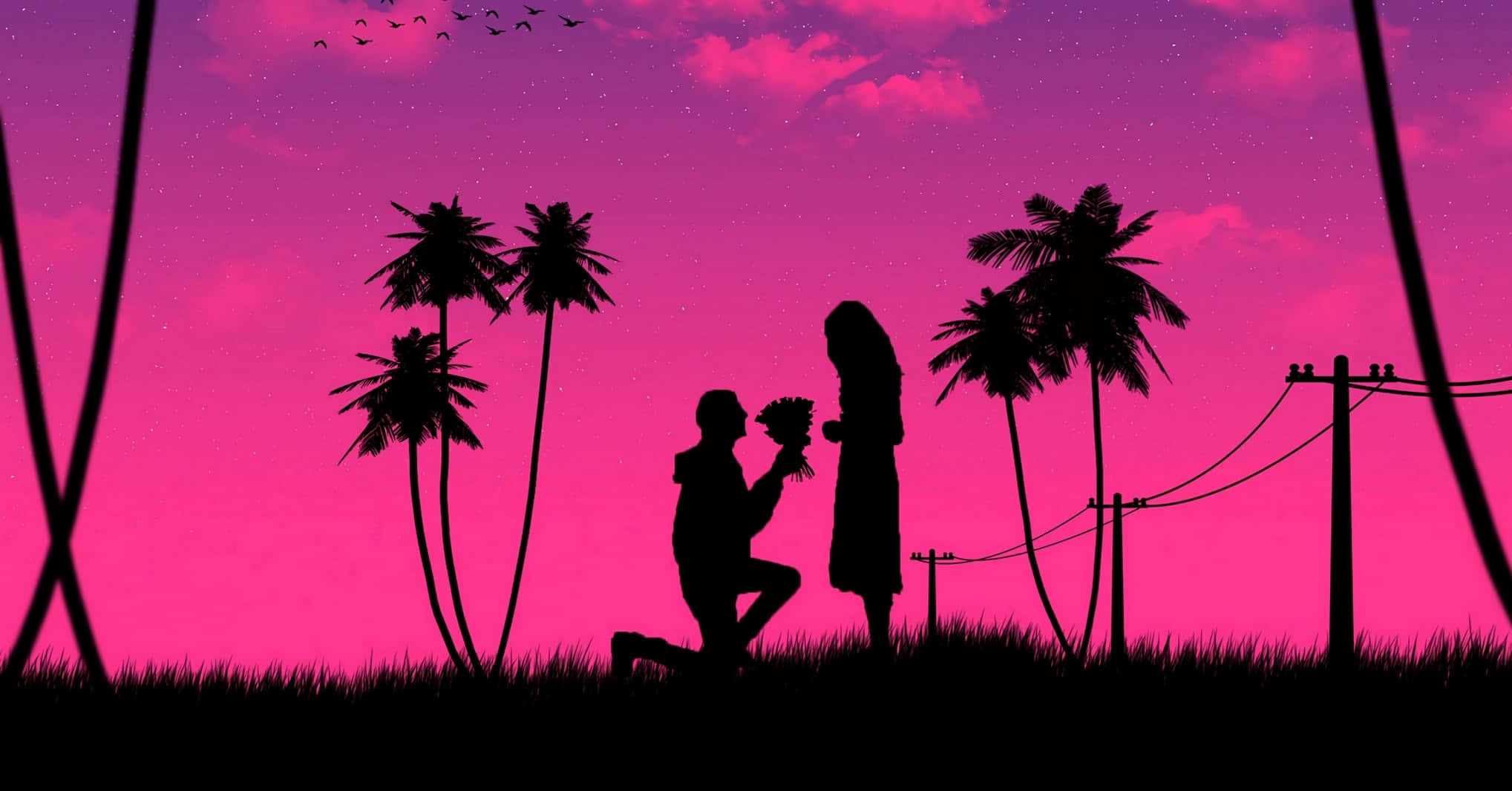 Tận hưởng tình yêu lãng mạn Hình nền