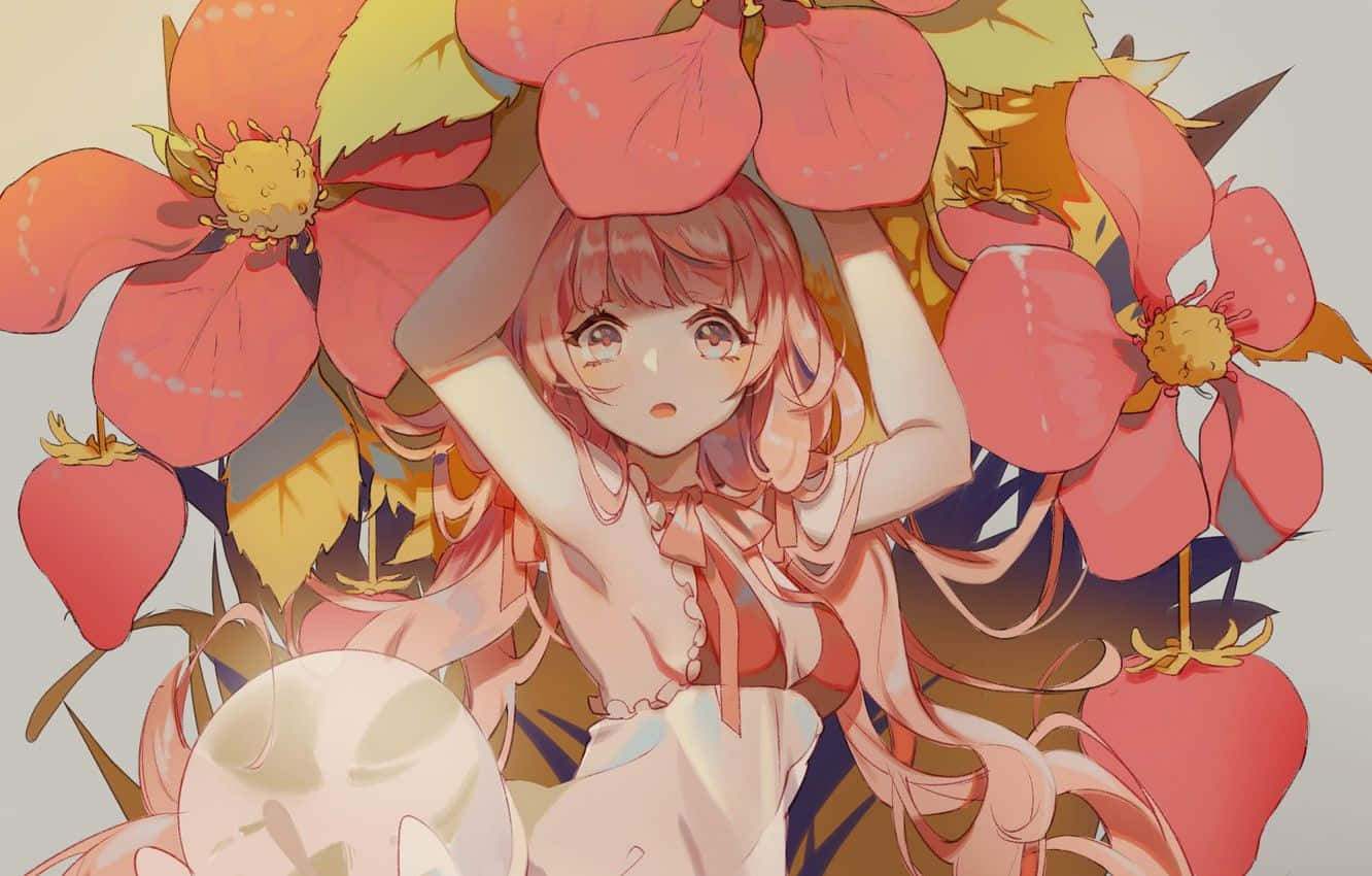 Tận hưởng vẻ đẹp của giả tưởng anime hồng Hình nền