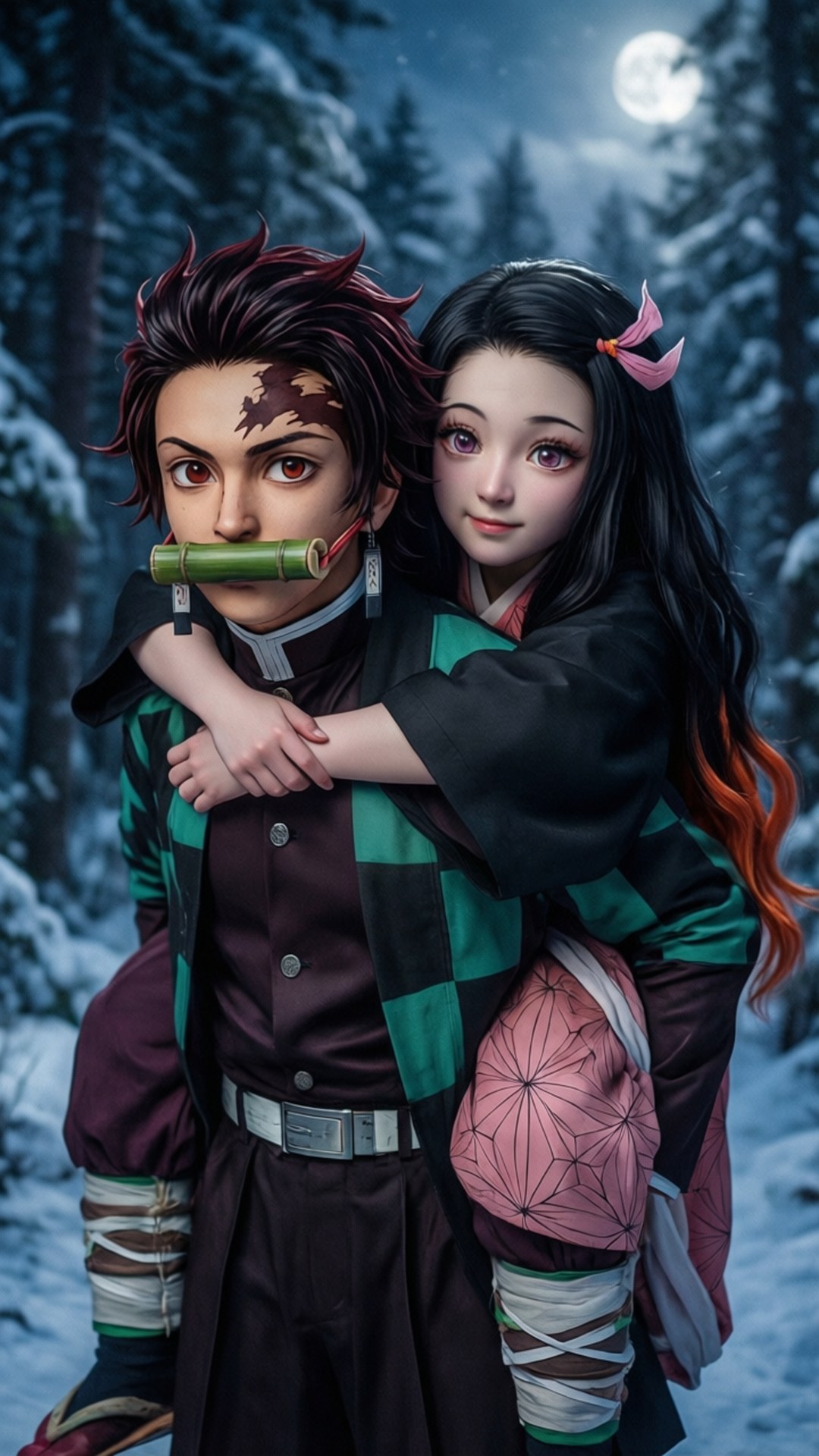 Tanjiro Cõng Nezuko Hình nền