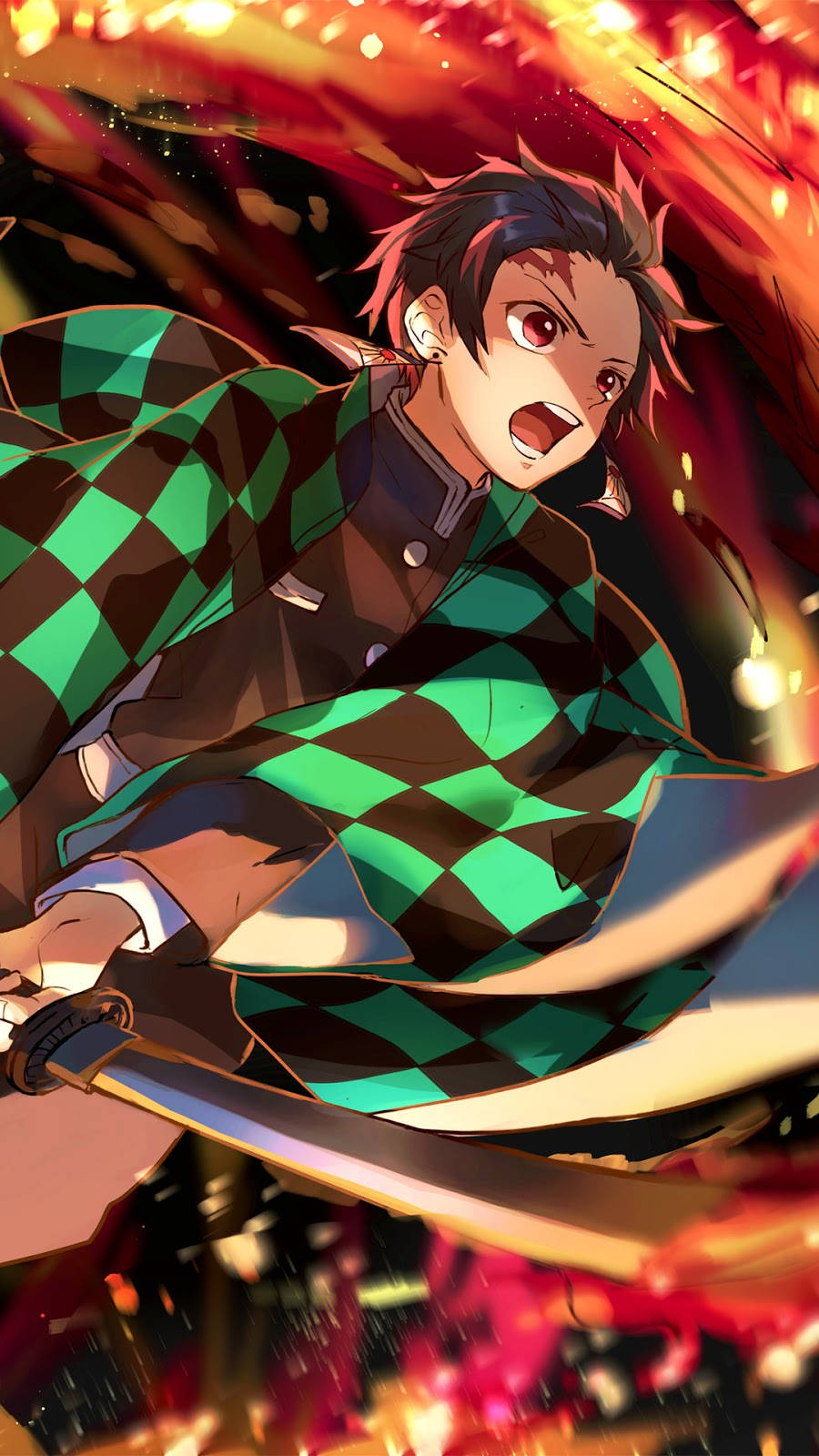 Tanjiro Kiếm Demon Slayer iPhone Hình nền