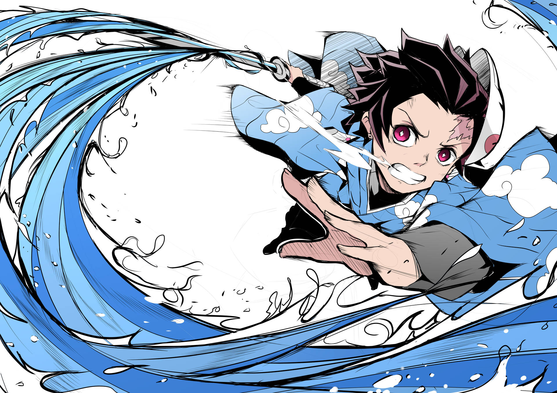 Hình nền Tanjiro Trắng 4k Demon Slayer
