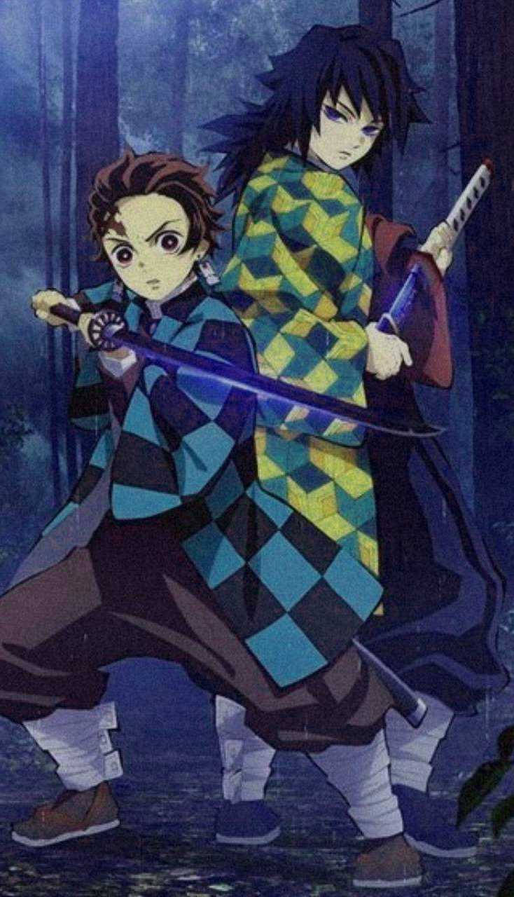 Tanjiro Và Giyu Demon Slayer iPhone Hình nền