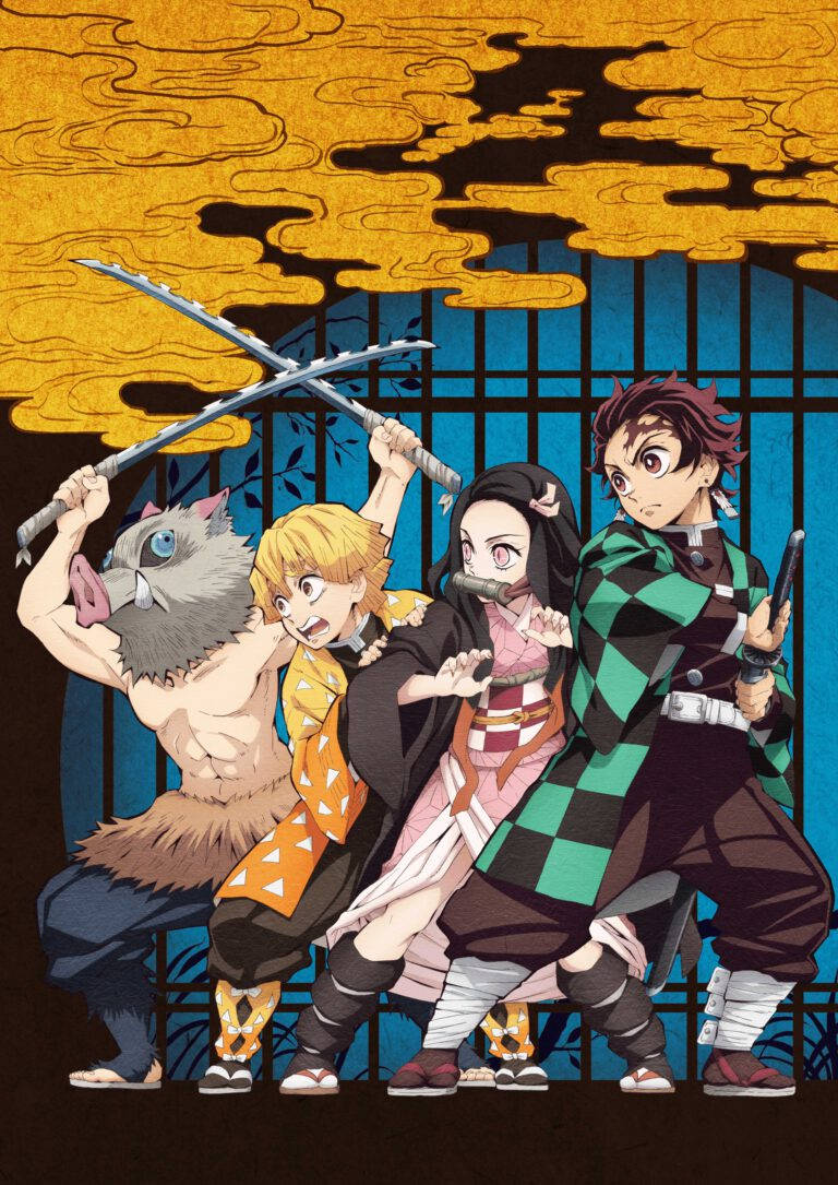 Tanjiro và Nezuko Inosuke Zenitsu Mây Vàng Hình nền