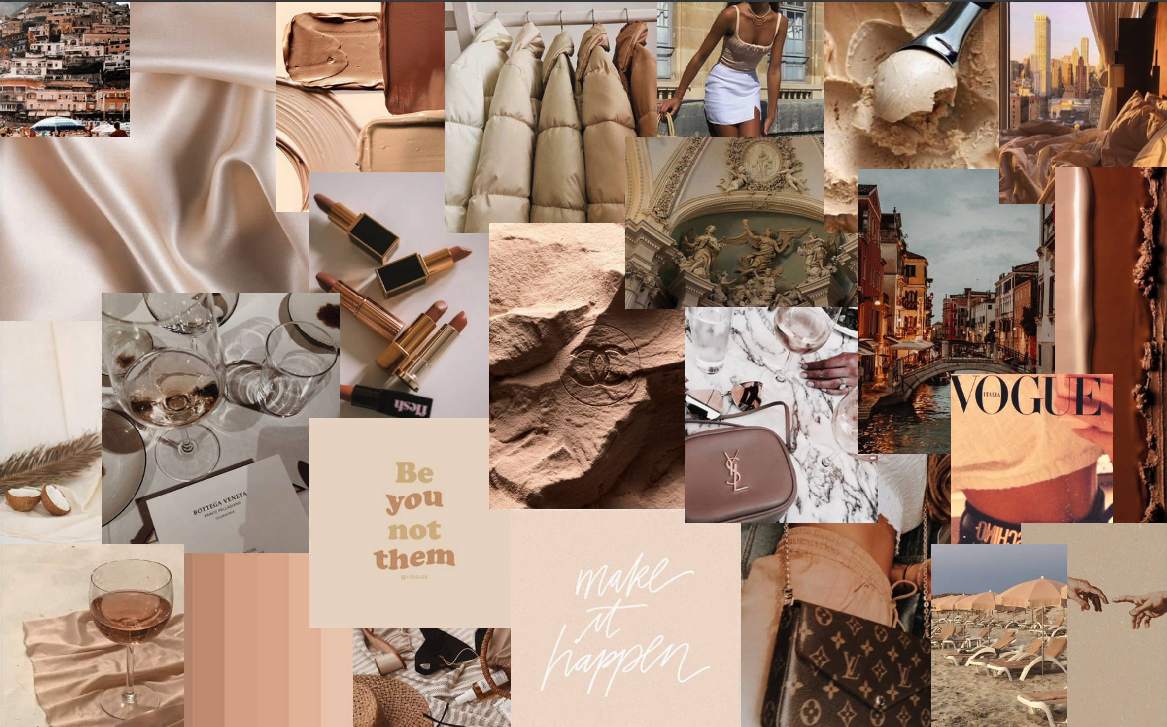 Tất cả những gì thanh lịch: Màn hình nền thẩm mỹ màu be Vogue Hình nền