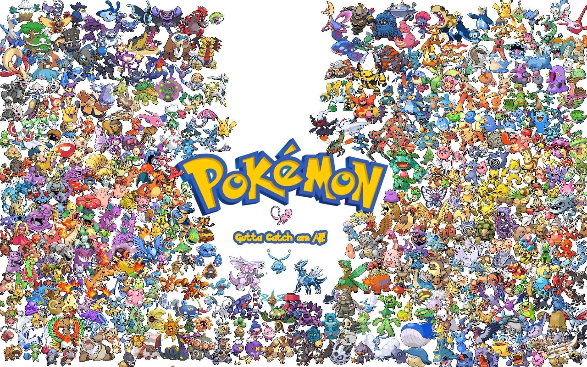 Tất Cả Pokémon Huyền Thoại Nền Trắng Hình nền