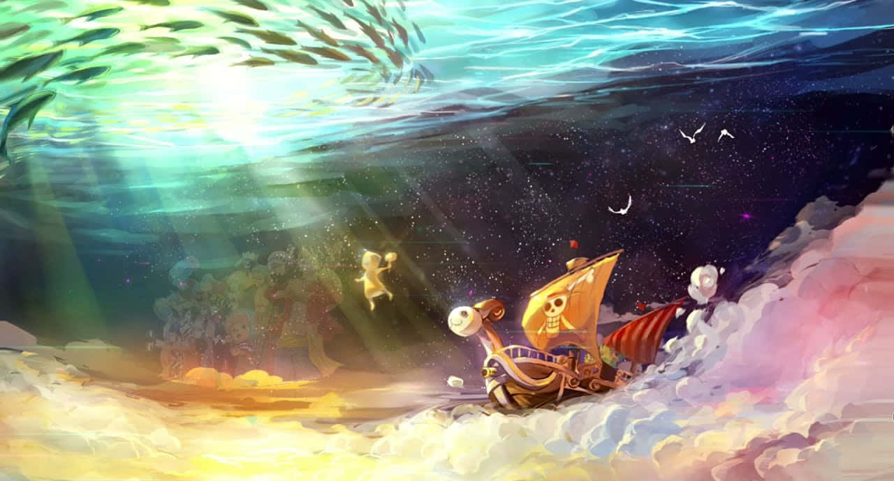 Tàu cướp biển One Piece dưới đáy biển Hình nền
