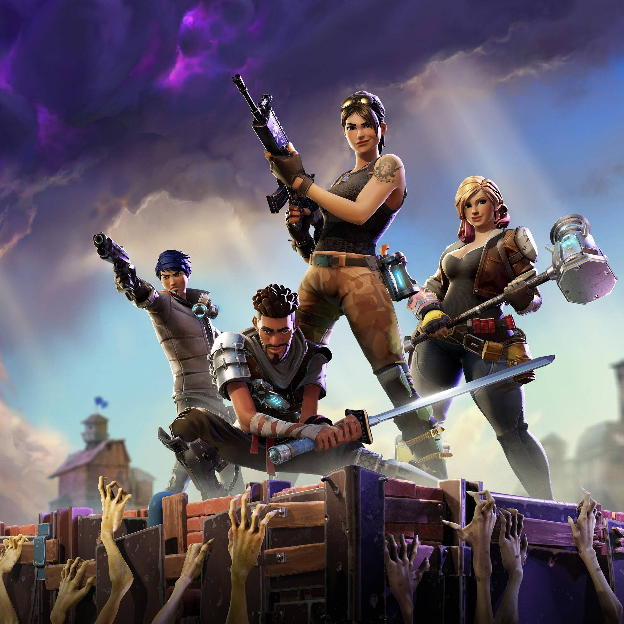 Tham Gia Cùng Bốn Người Sống Sót Trên Chiến Trường Fortnite! Hình nền