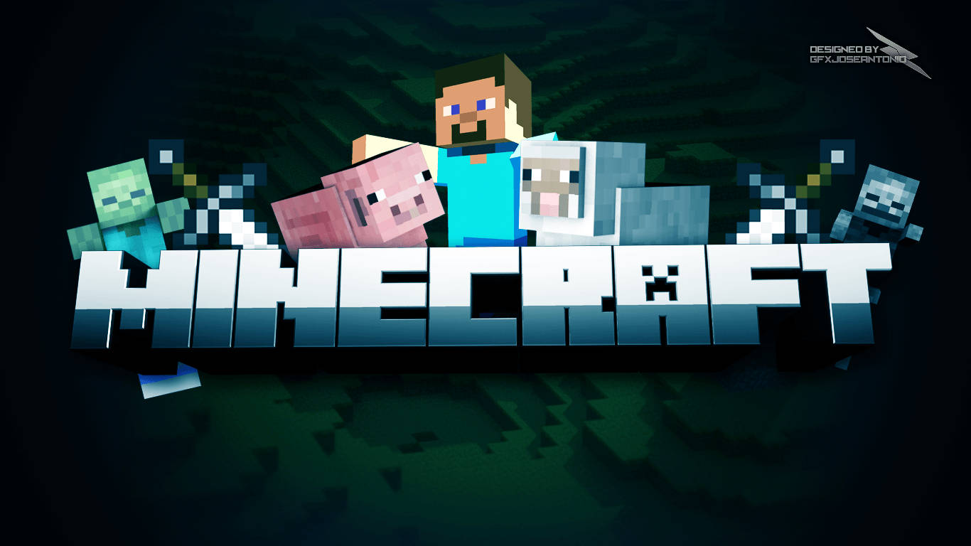 Hình nền Steve Minecraft Logo Chữ