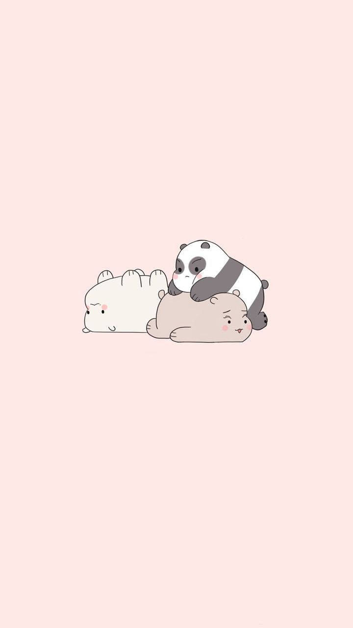 Thẩm Mỹ Hoạt Hình We Bare Bears Đang Chơi Hình nền