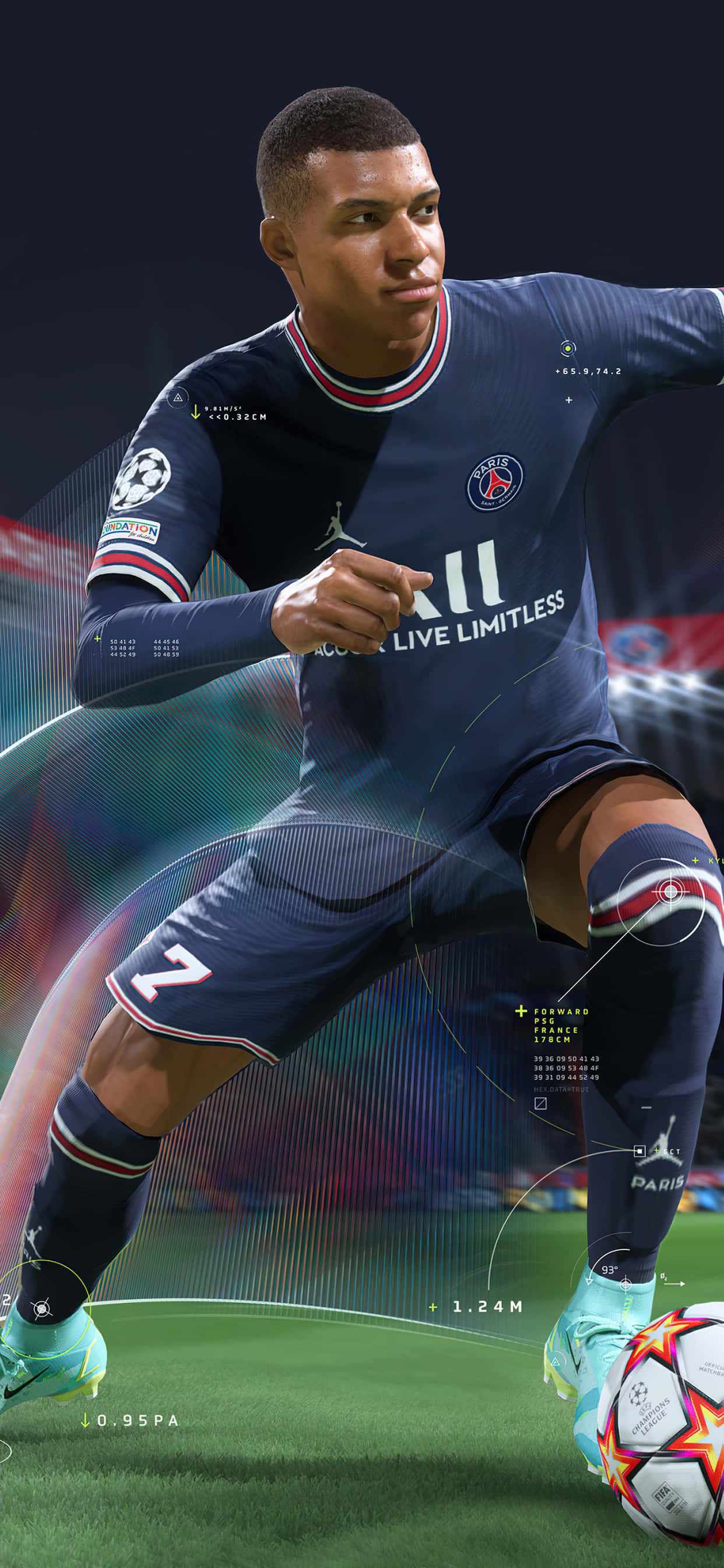 Thần đồng bóng đá Kylian Mbappe trong hành động Hình nền