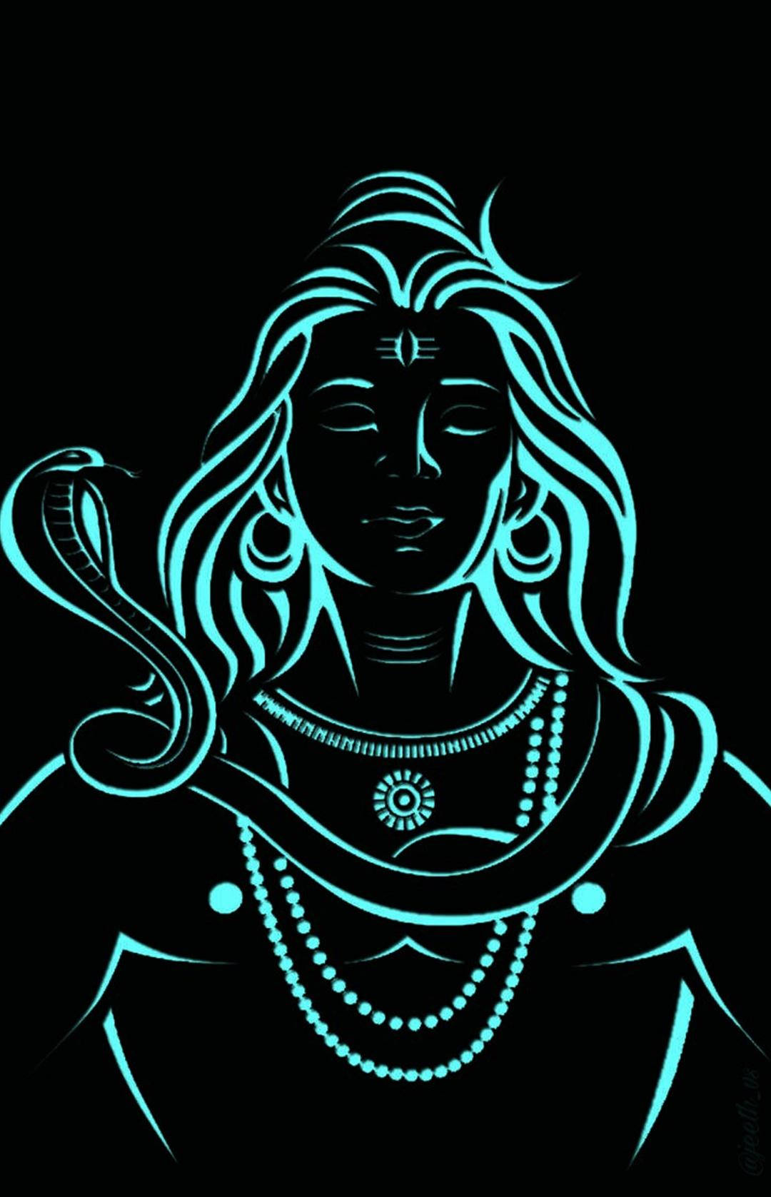 Thần Shiva Mahakal Trong Phong Cách Neon HD