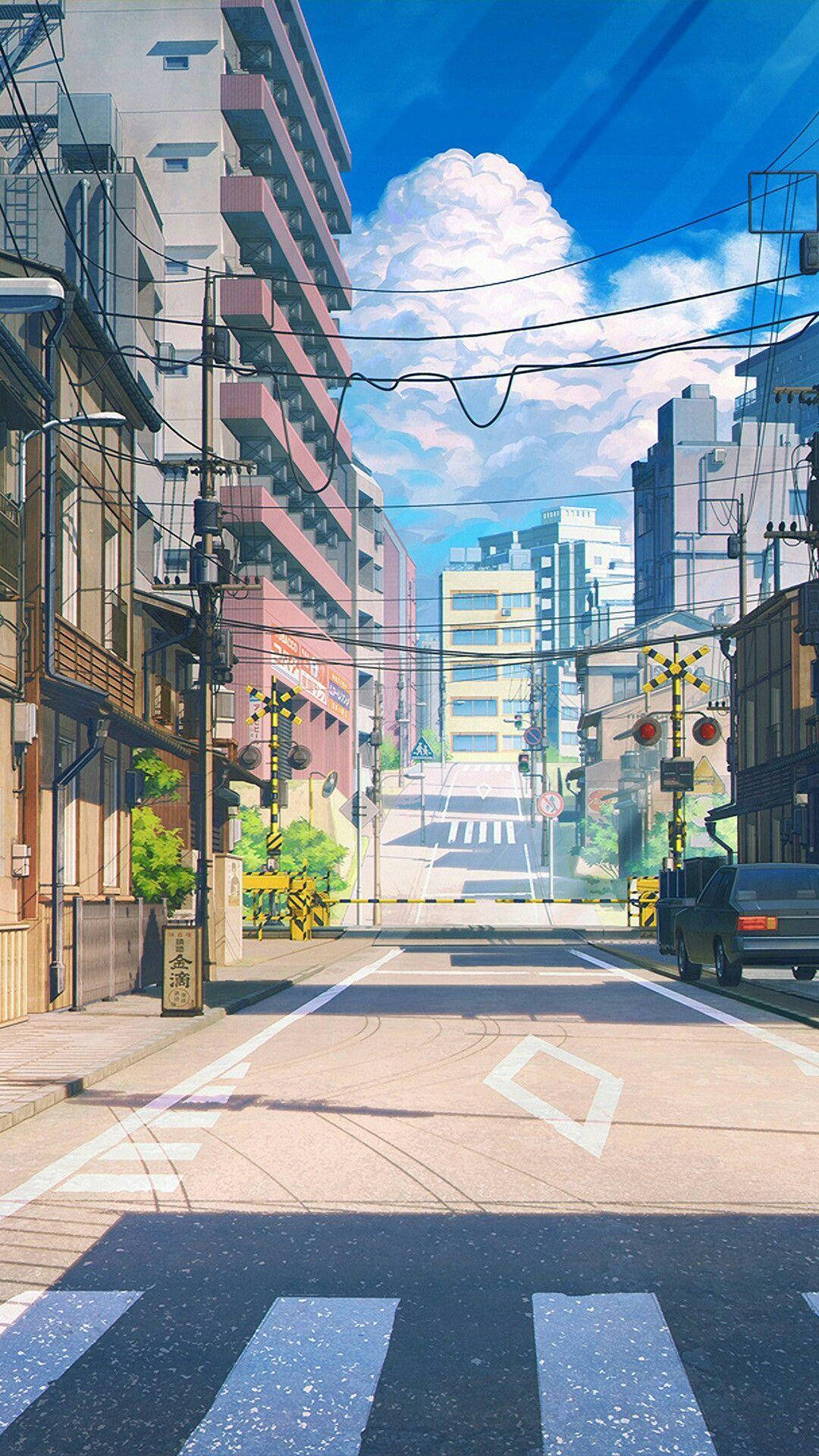 Thành phố anime Nhật Bản đáng yêu Hình nền