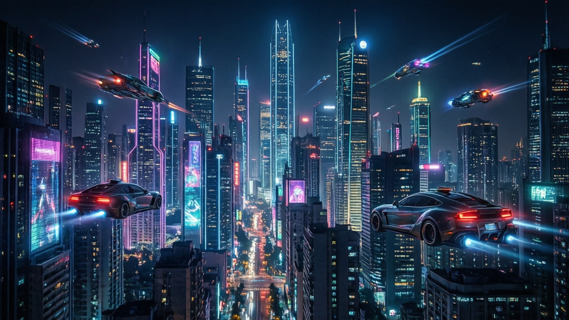 Thành phố Cyberpunk Neon Hình nền