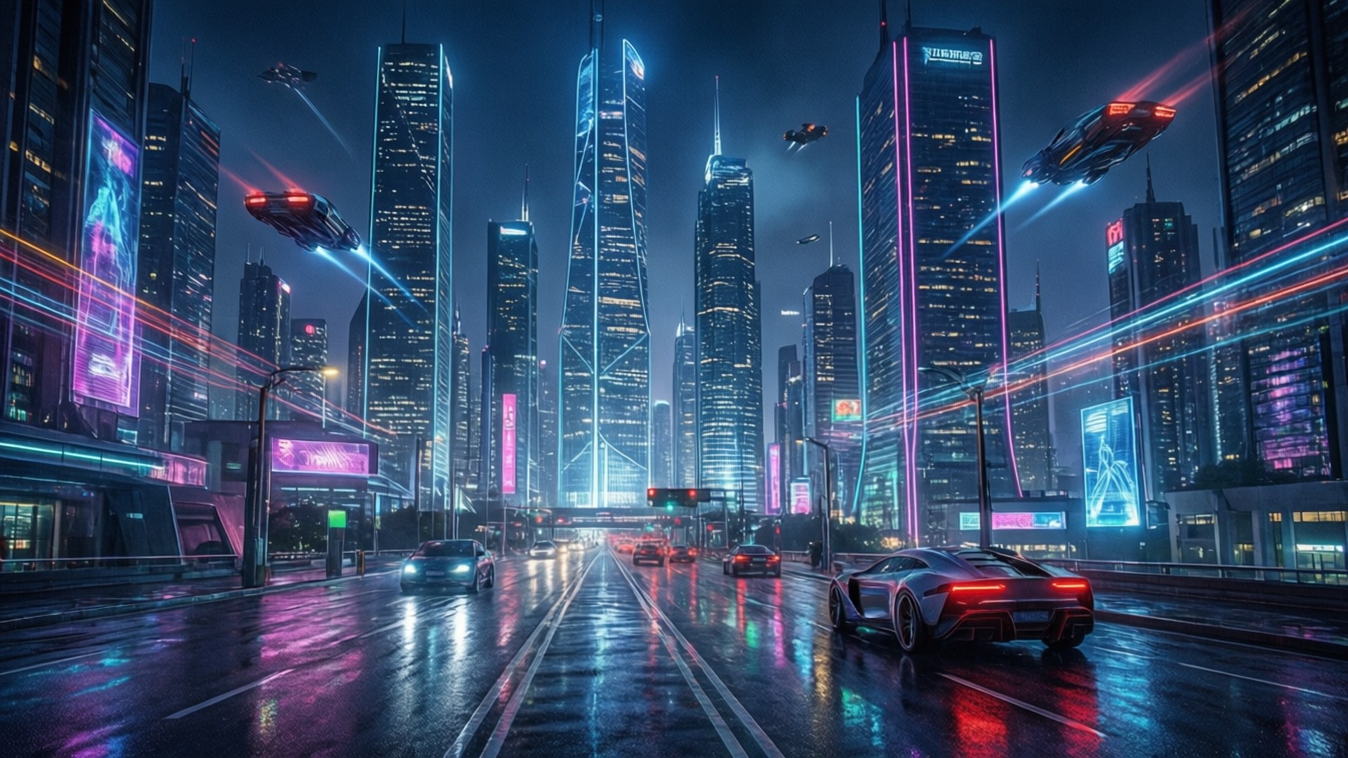 Thành phố Cyberpunk Neon Hình nền