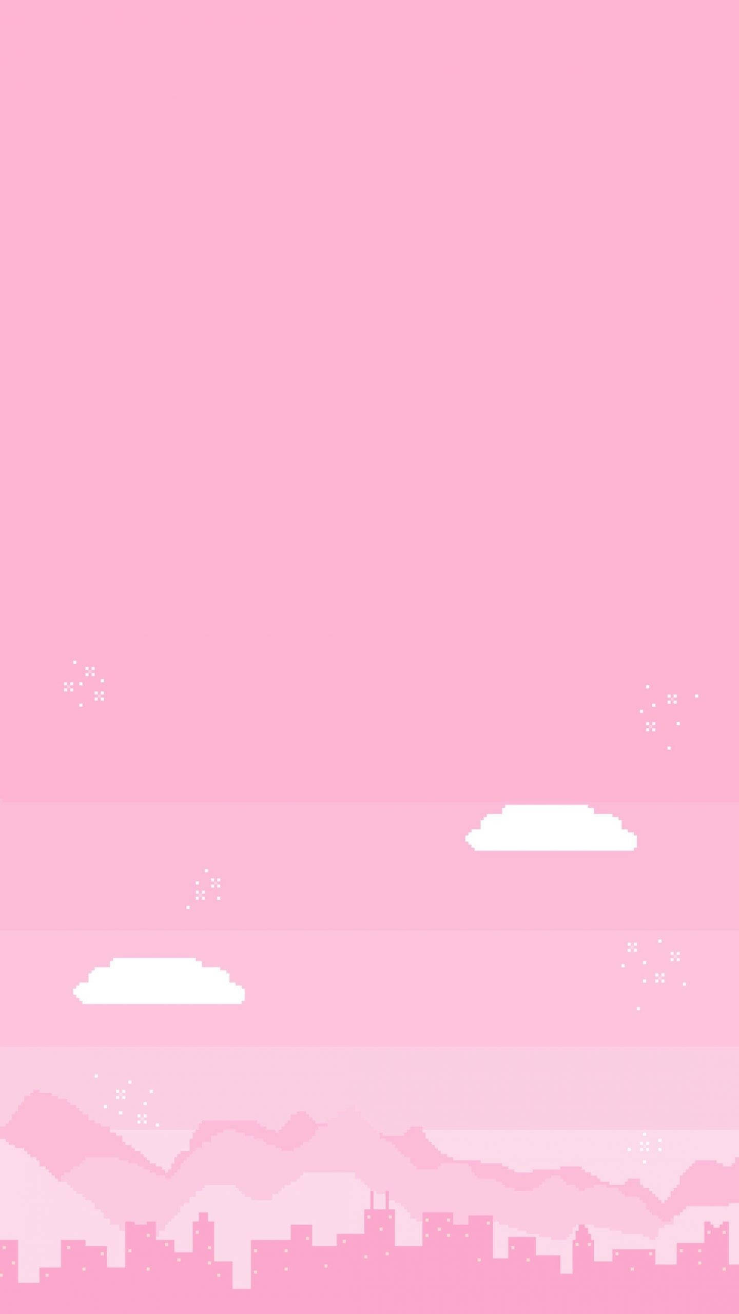 Thành phố Kawaii Hồng Hình nền