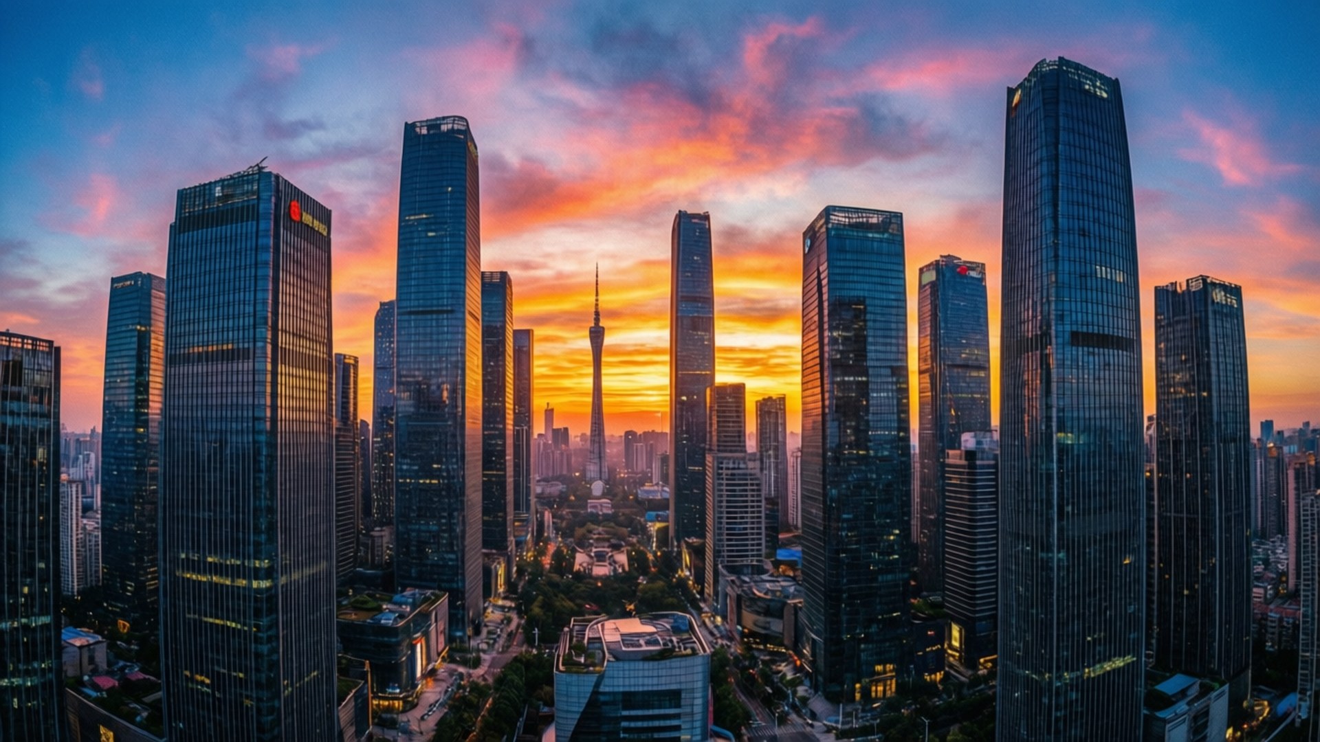 Thành phố lúc bình minh Hình nền