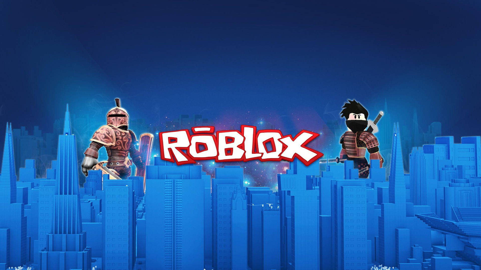 Hình nền 3D thẩm mỹ xanh về thiết kế thành phố trong game Roblox.