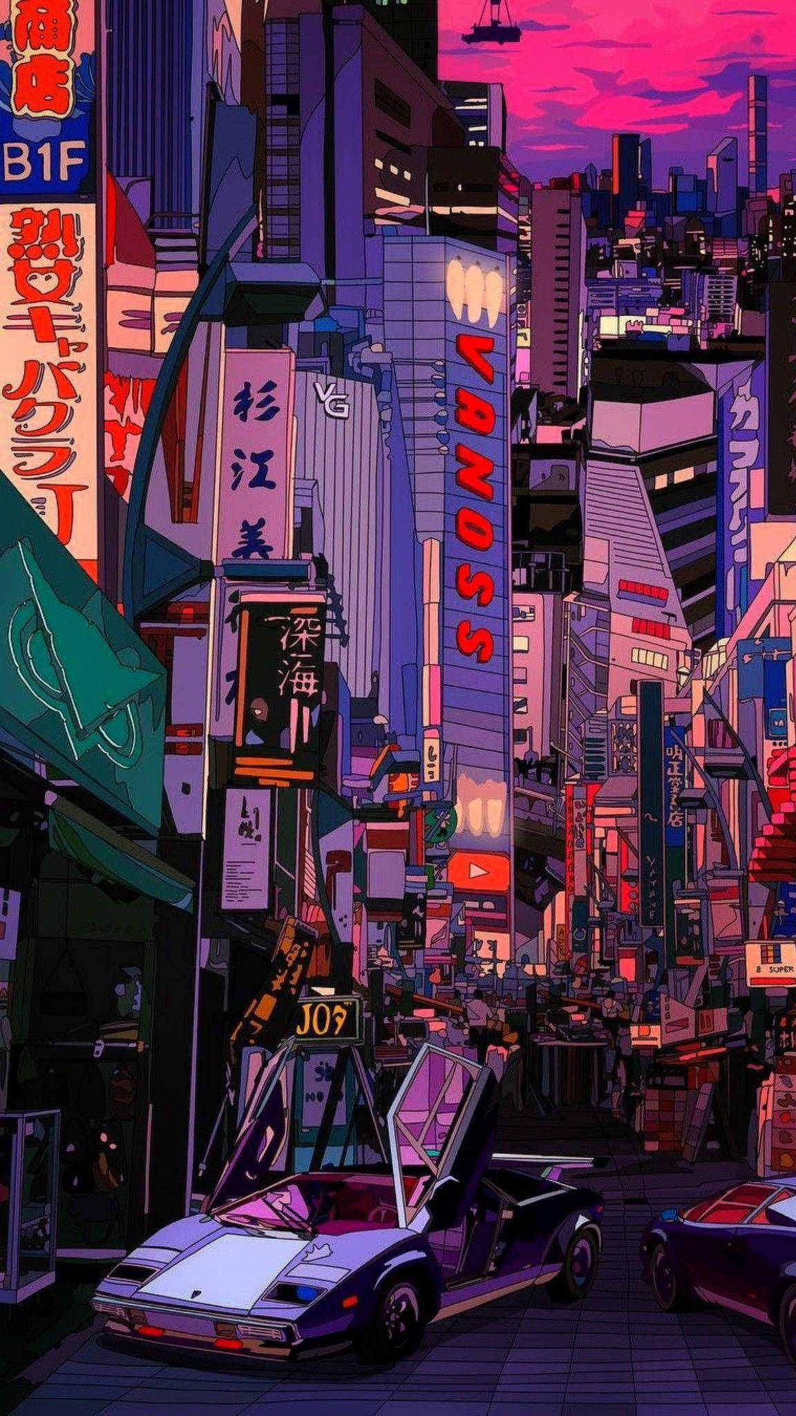 Thành phố Tokyo phong cách cổ điển Hình nền