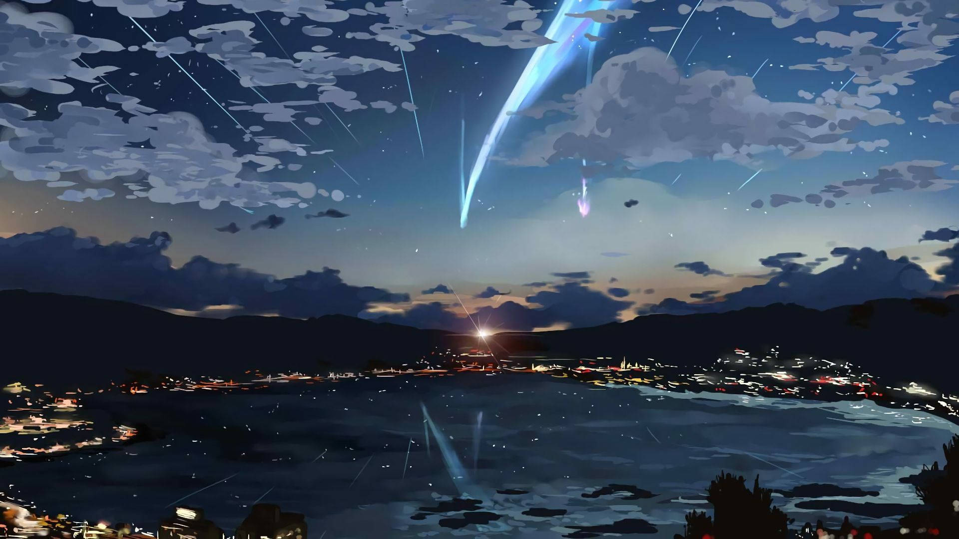 Thành phố trong loạt phim hoạt hình Your Name Hình nền