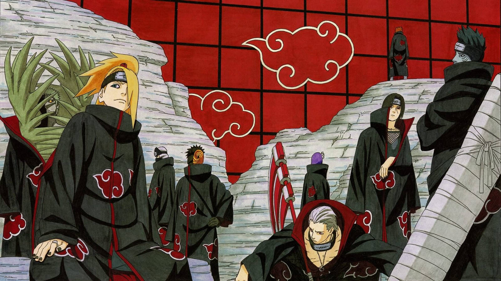 Thành viên Akatsuki Naruto Itachi Uchiha 4K Hình nền